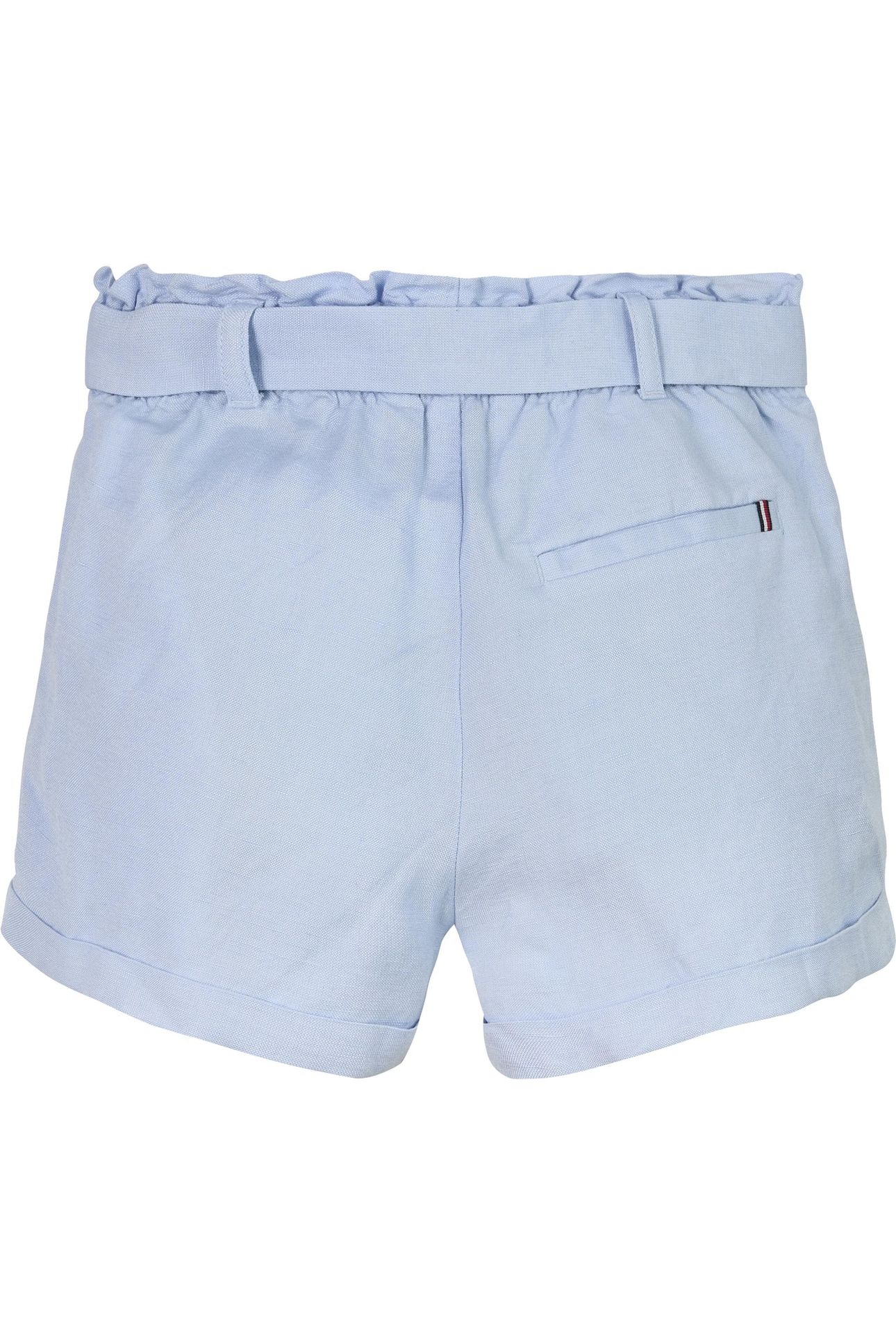 GIRLS LINEN PULL ON SHORT BREEZY BLUE 2