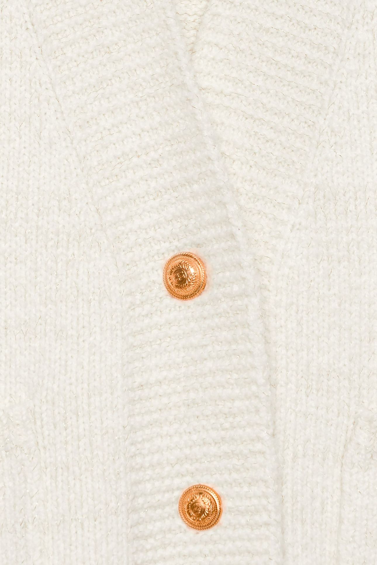 ECRU KNIT AND GOLD LUREX LOOSE CARDIGAN 7