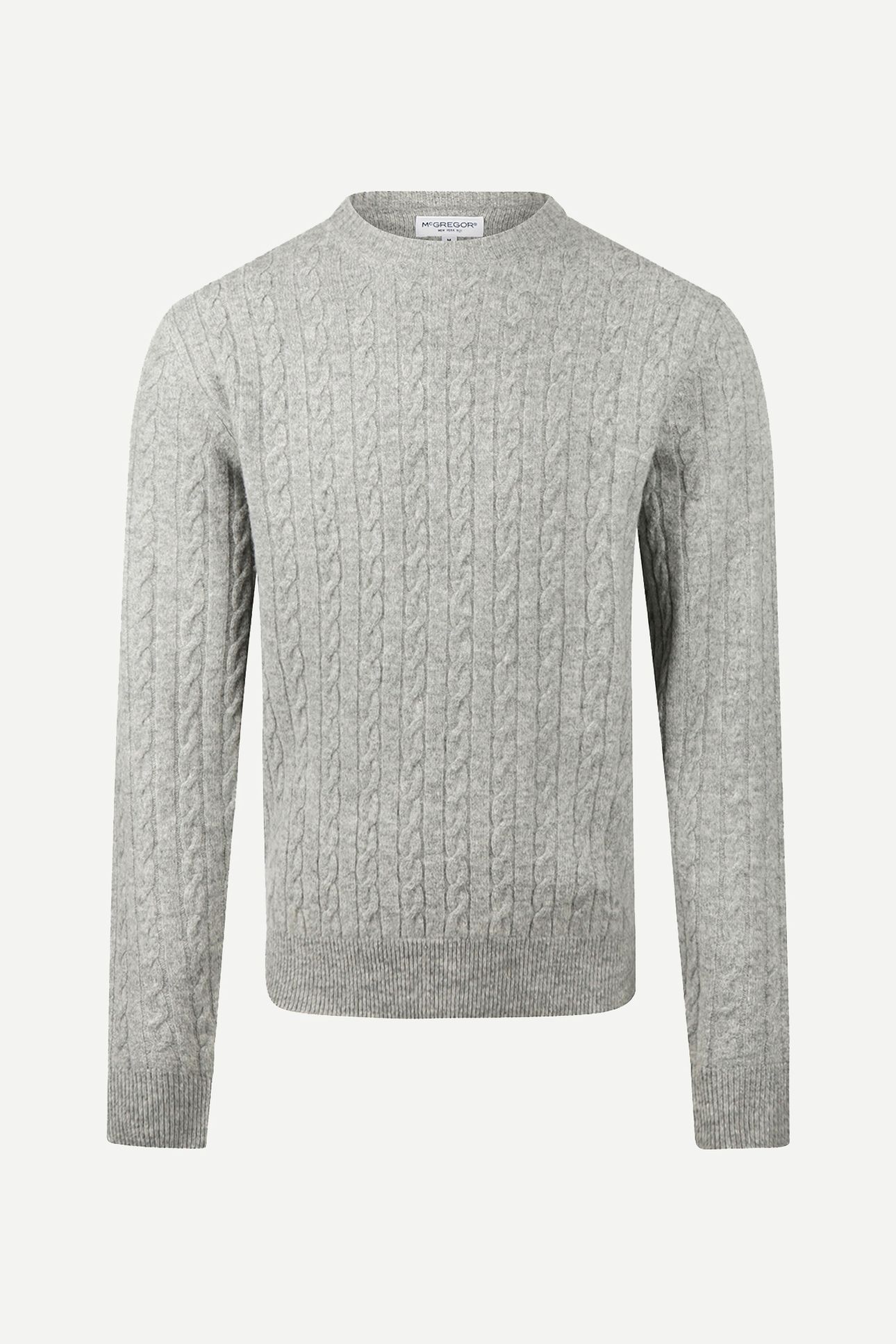 CABLE CREW NECK SWEATER MEDIUM GREY MELANGE 3