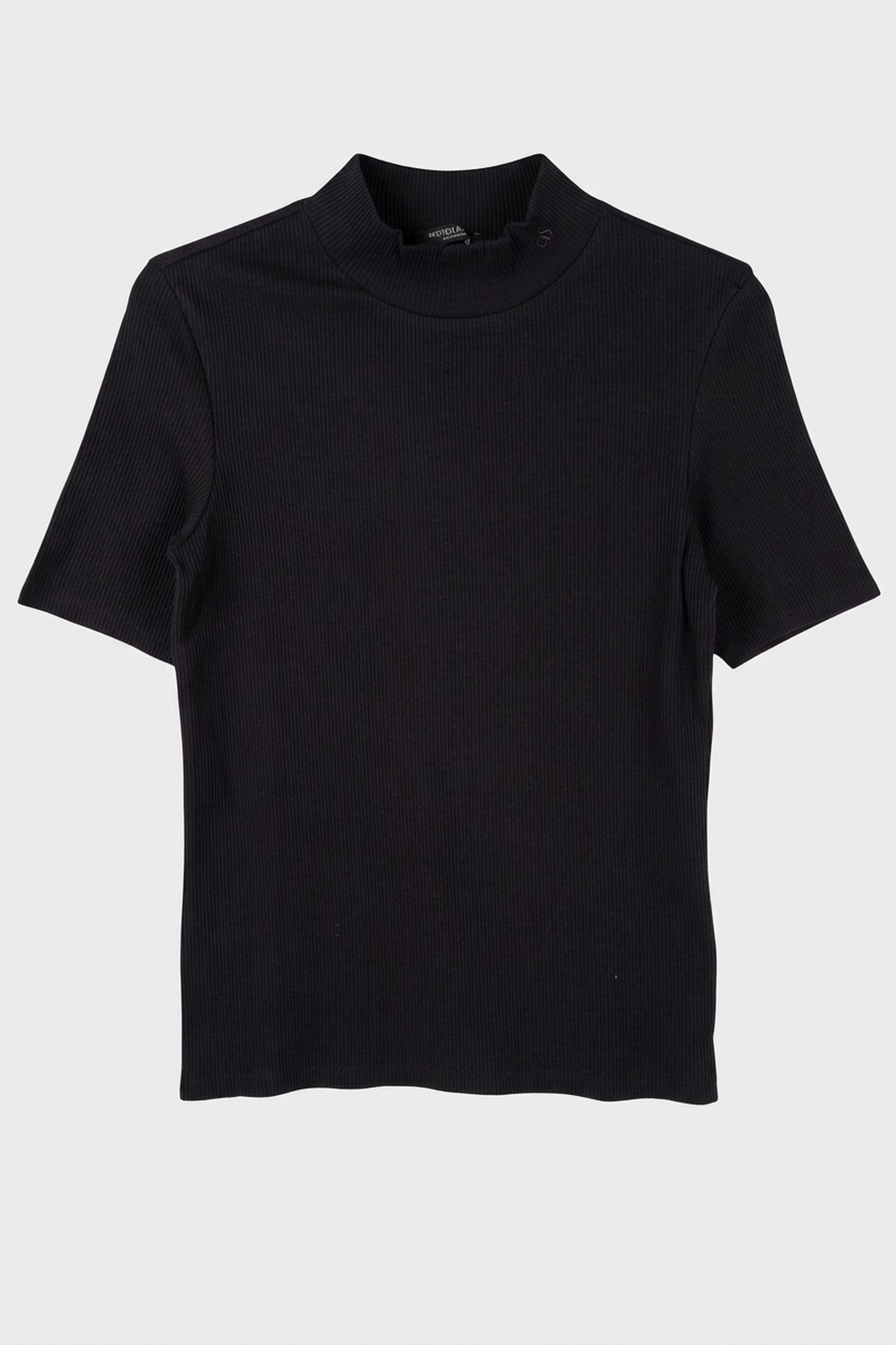 CORE MOCK NECK RIB T-SHIRT BLACK 3