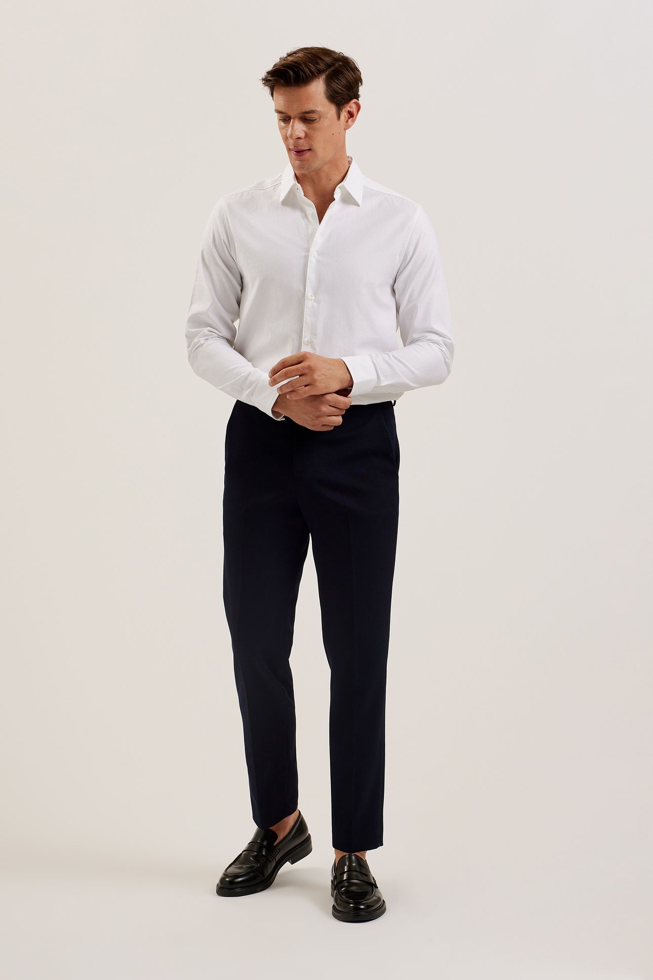 ANSHIL LS REGULAR JACQUARD SHIRT WHITE 2