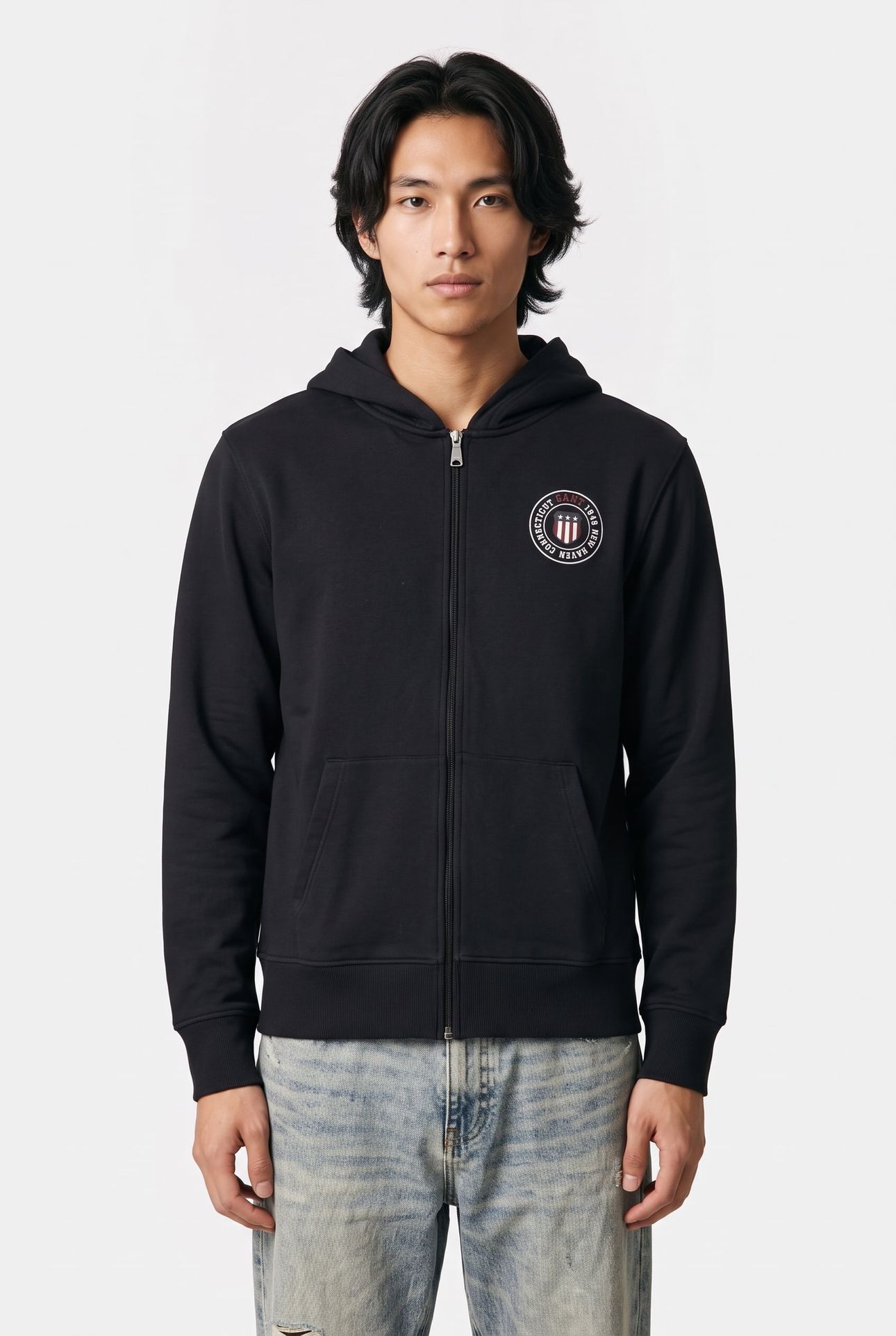 GRAPHIC FULL ZIP HOODIE BLACK 1