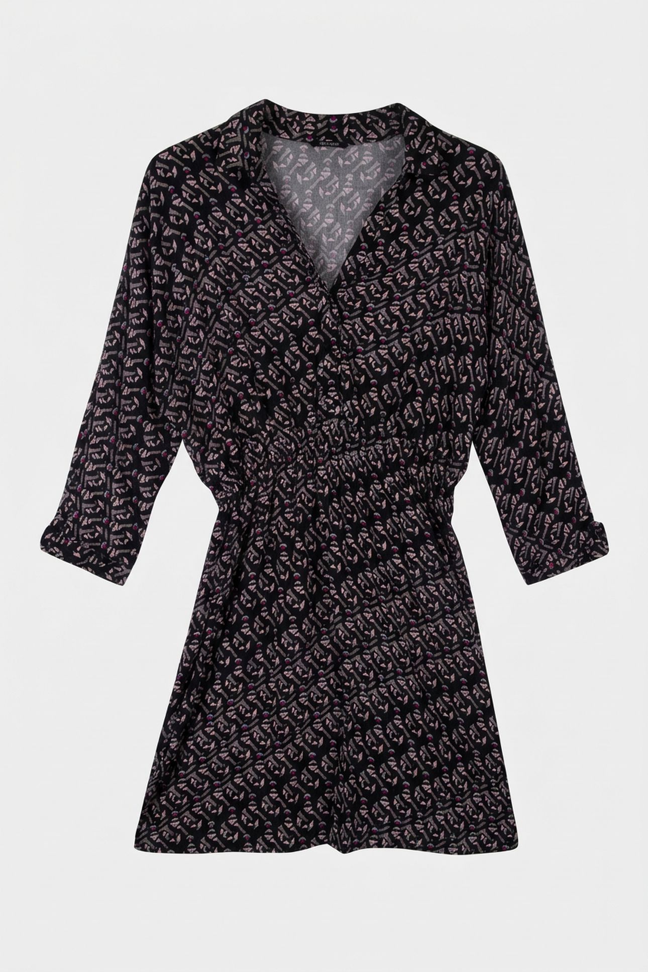 RICHA _ GREY SHIRT DRESS WITH ARTY GRAPHIC PRINT 3
