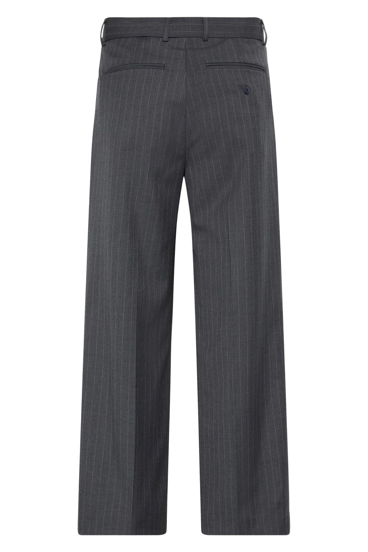 STRAIGHT WOOL PINSTRIPE CHARCOAL HEATHER 3