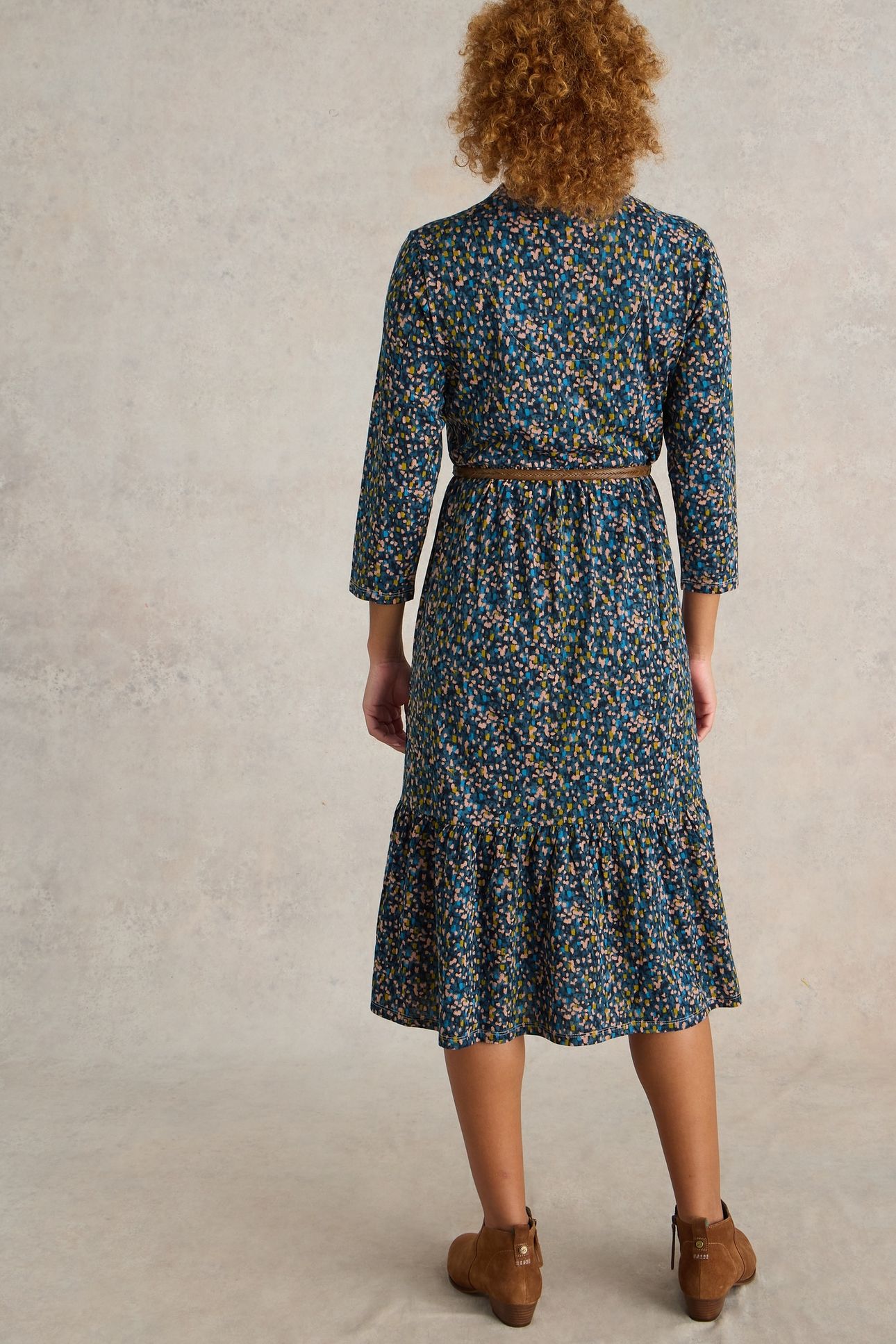 NAYA JERSEY DRESS NAVY MULTI 2
