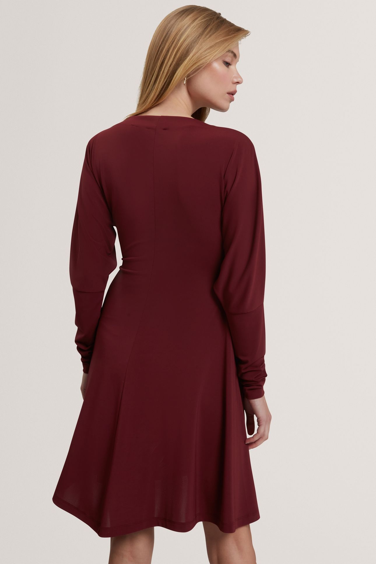 WRAP JERSEY MINI DRESS OXBLOOD 2