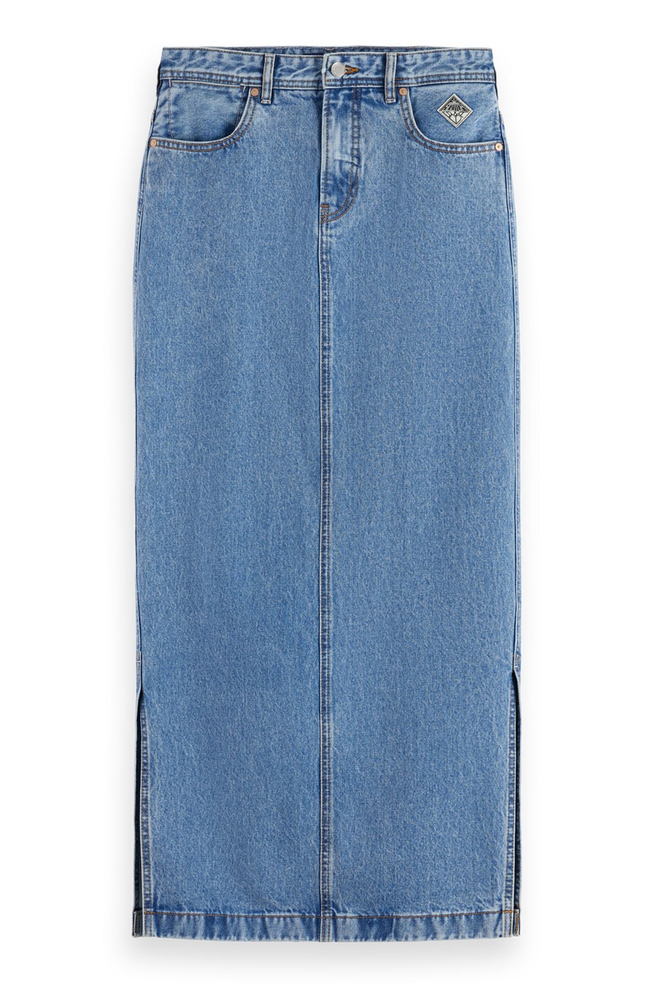 LOW RISE DENIM MAXI SKIRT LAKEHOUSE NAVY/CORAL 1