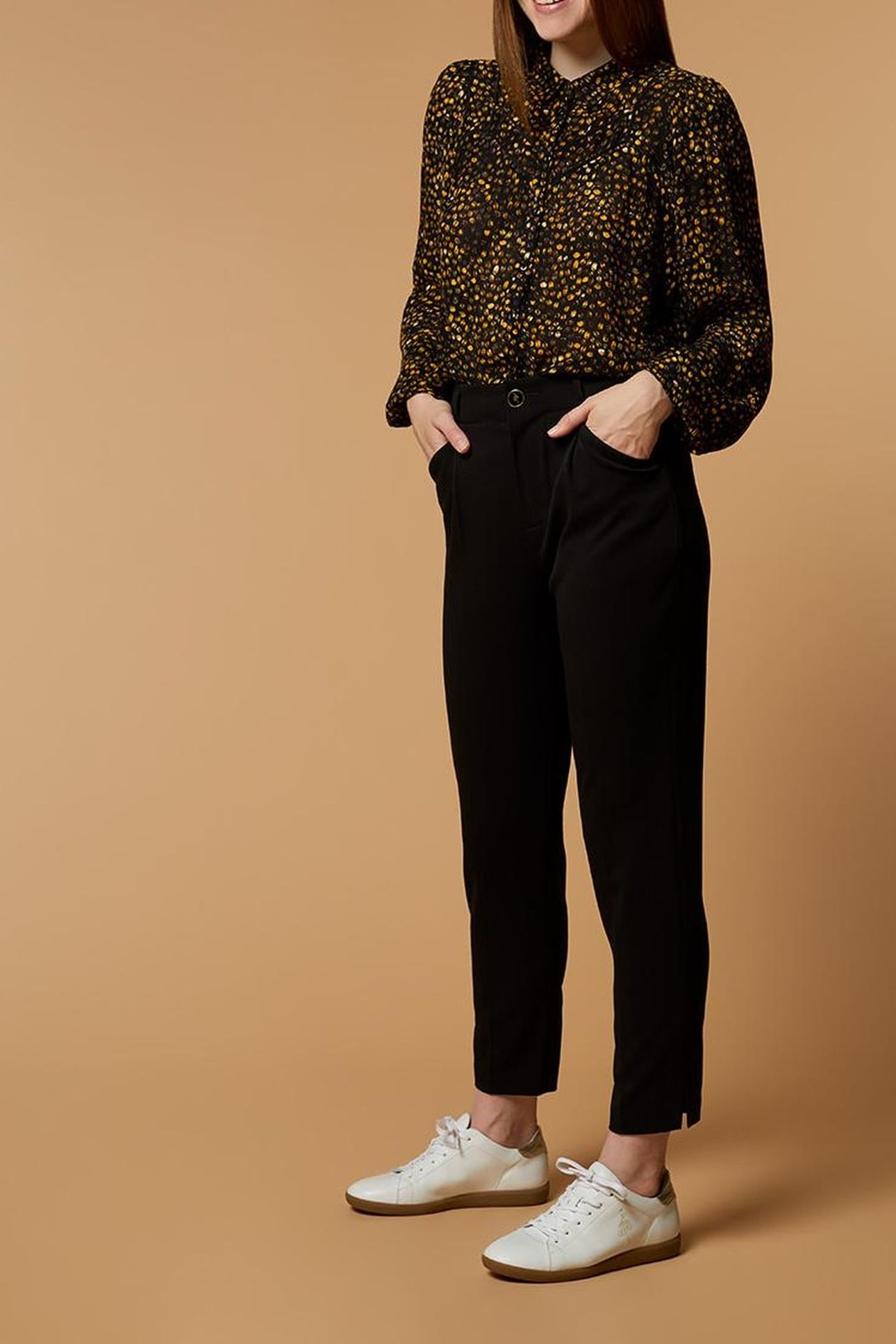 POPPY . BLACK STRAIGHT PANTS IN COLD WOOL 4