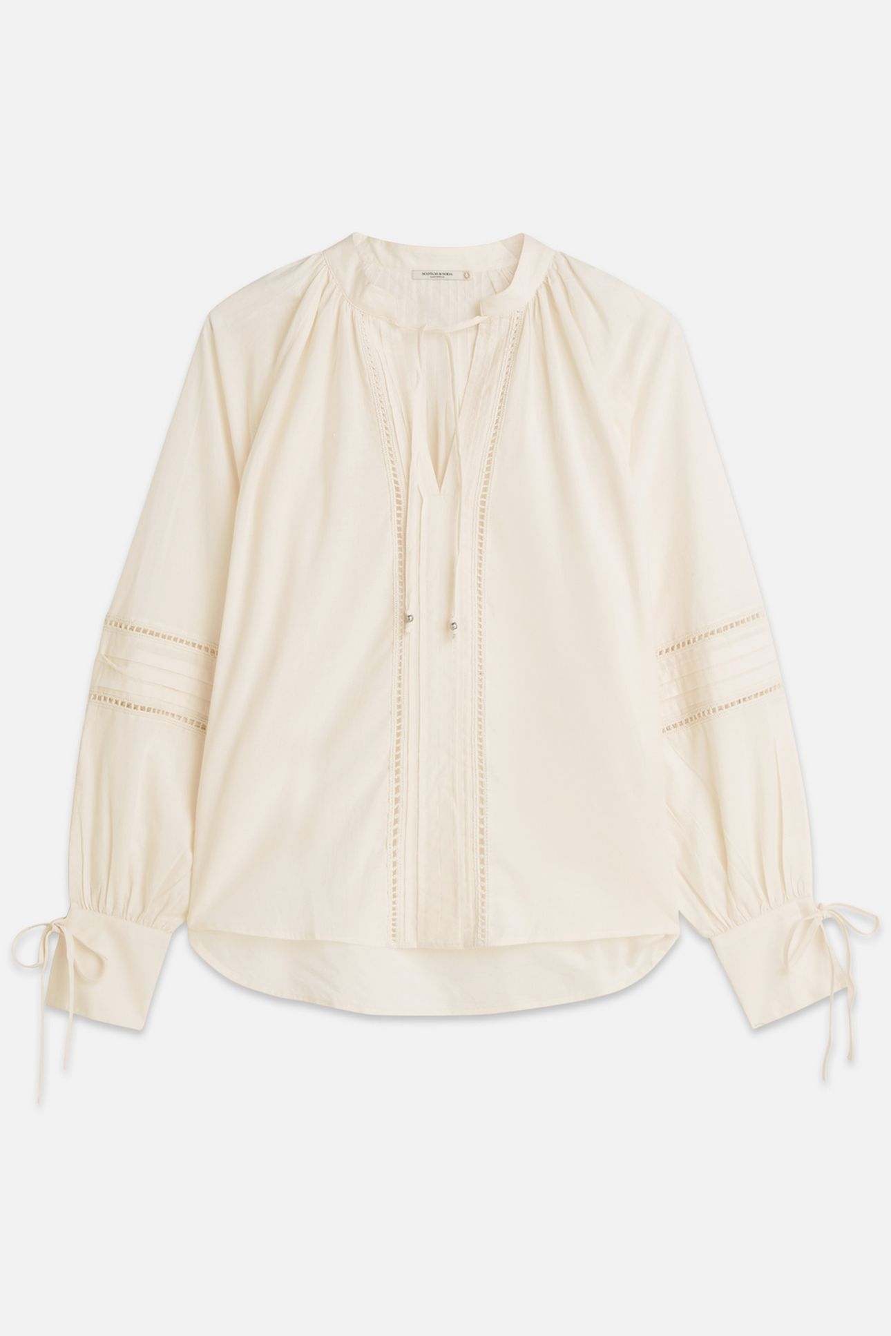 COTTON VOILE BLOUSE WITH PLEATS EGGNOG 4