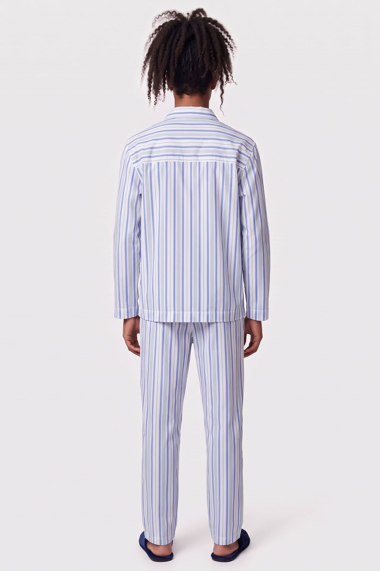 POPLIN L/S BUTTON DOWN SET SWEET STRIPE/WHITE 2