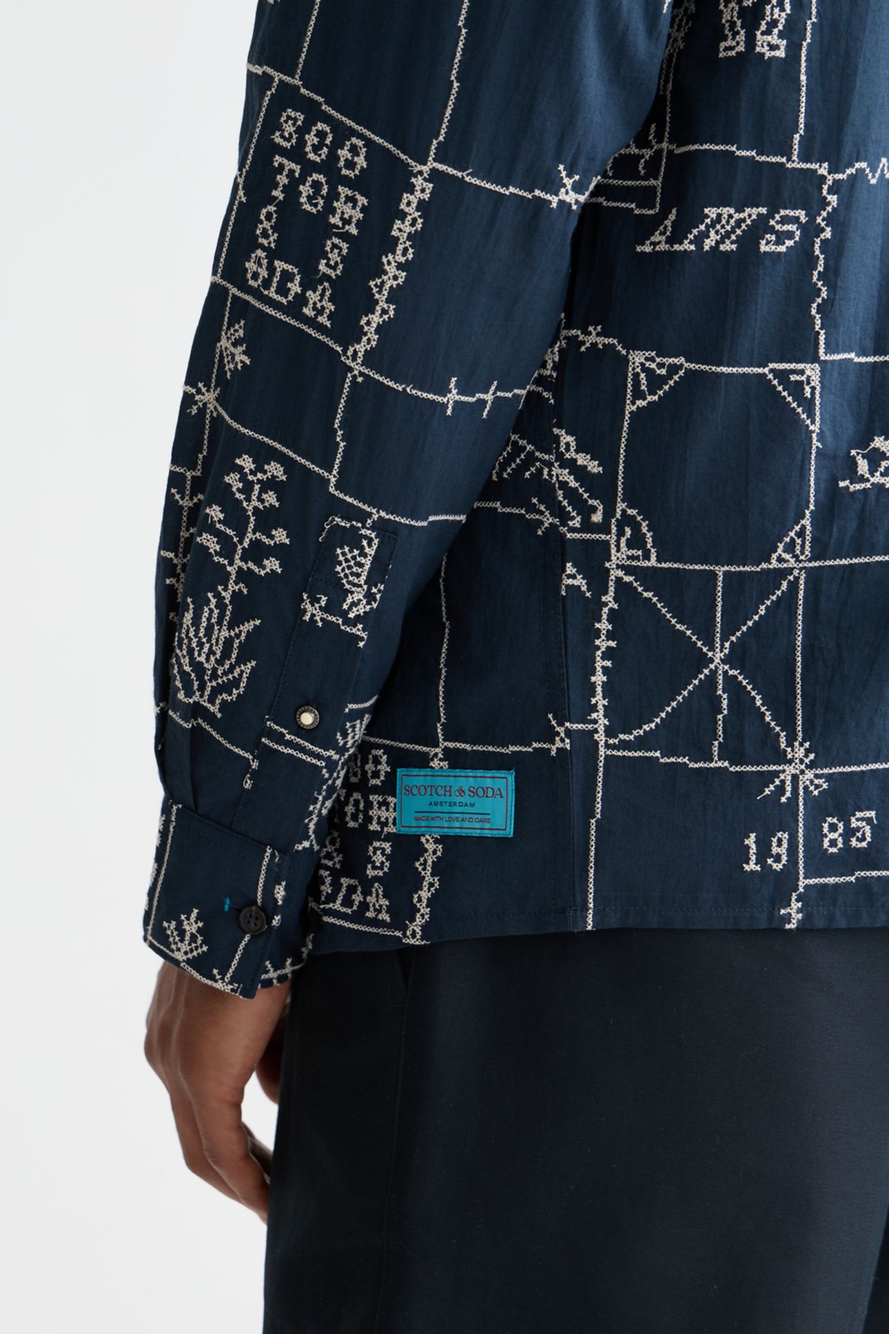 ALLOVER EMBROIDERED SHIRT BLACK 6