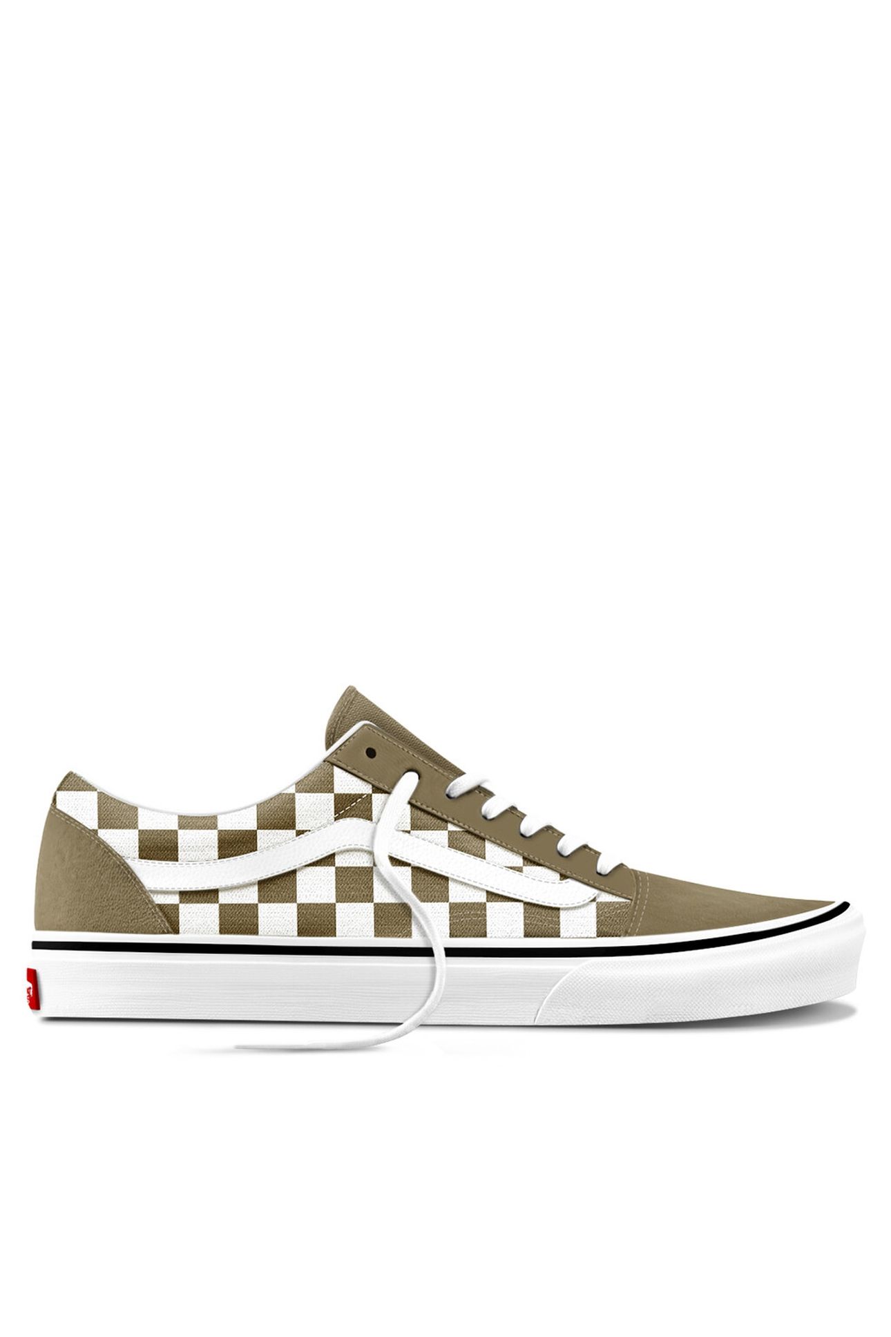 UNISEX OLD SKOOL CHECKERBOARD OLIVE BROWN/TRUE WHITE 1