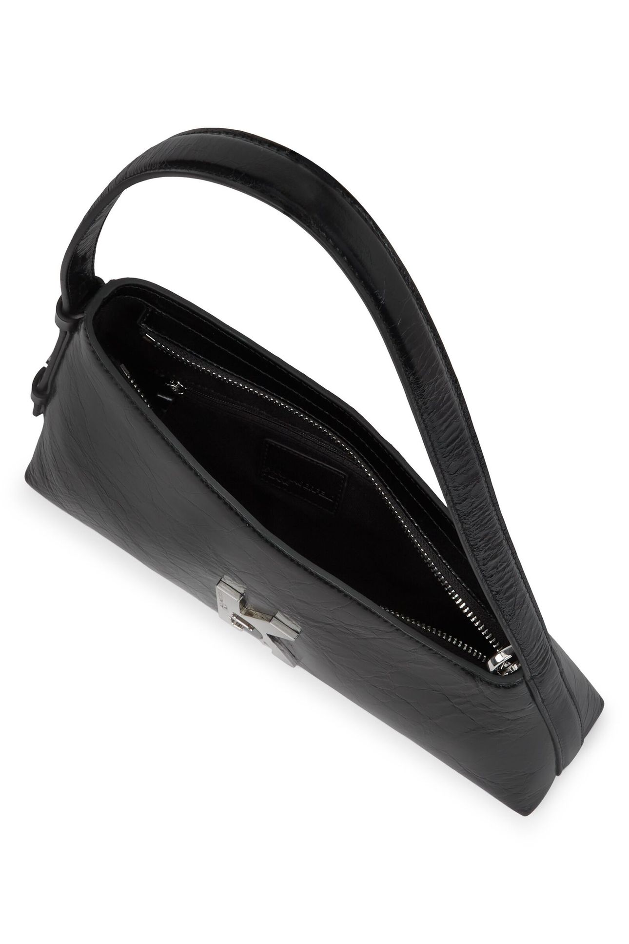 KLJ GEO LTHR SHOULDERBAG SHINY BLACK 3
