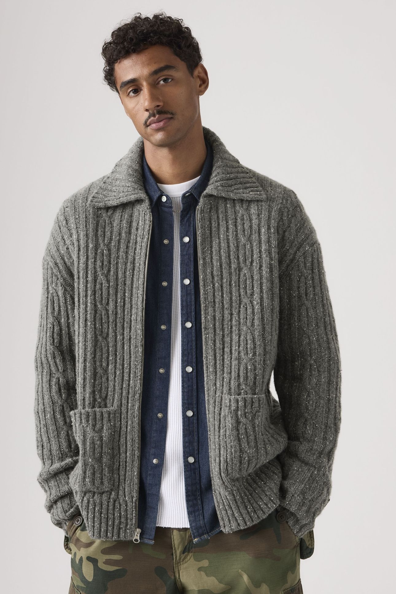TELEGRAPH ZIP CARDIGAN QUARRY NEPS MS 13 1