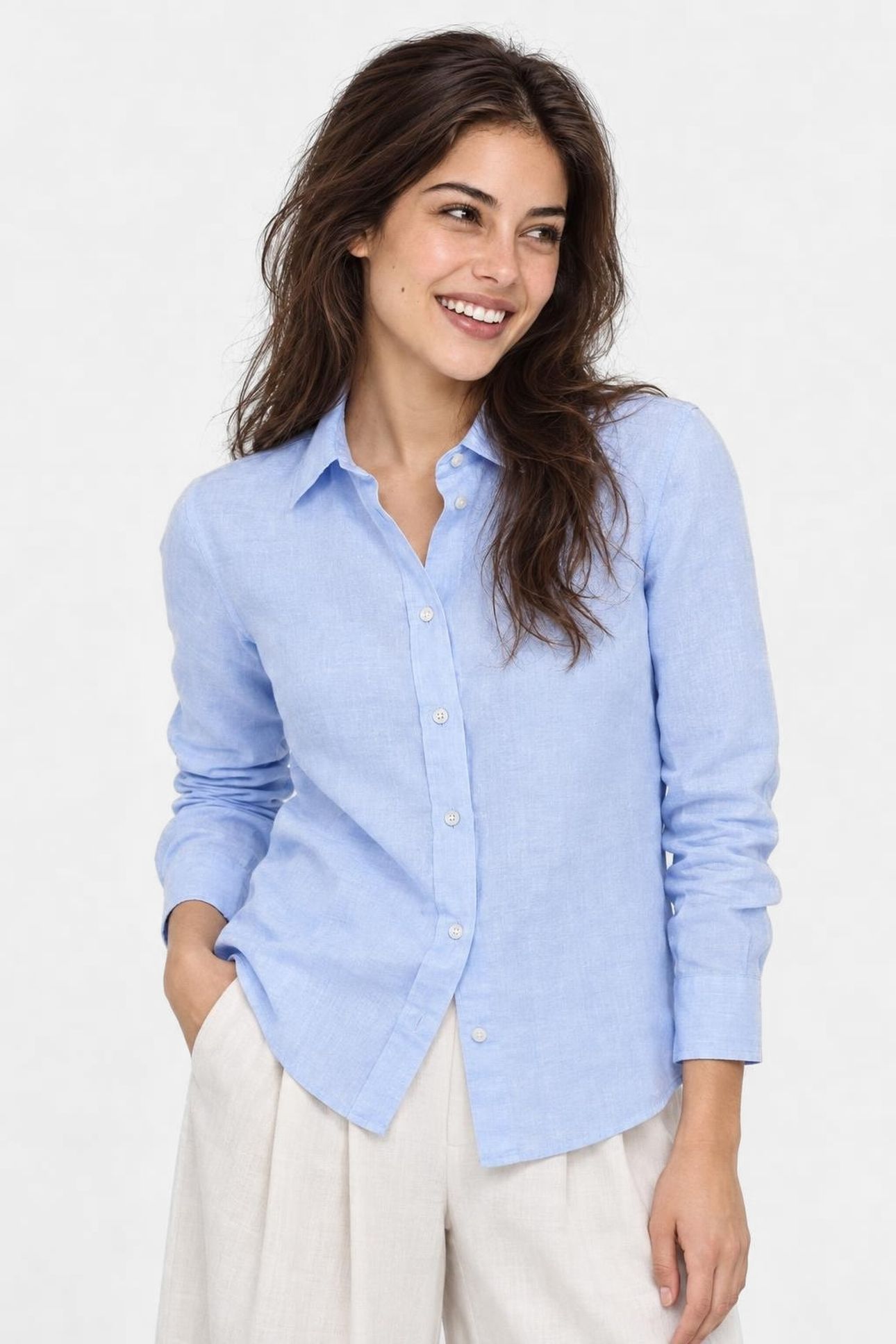 STRETCH PIQUE SHIRT LIGHT BLUE 1