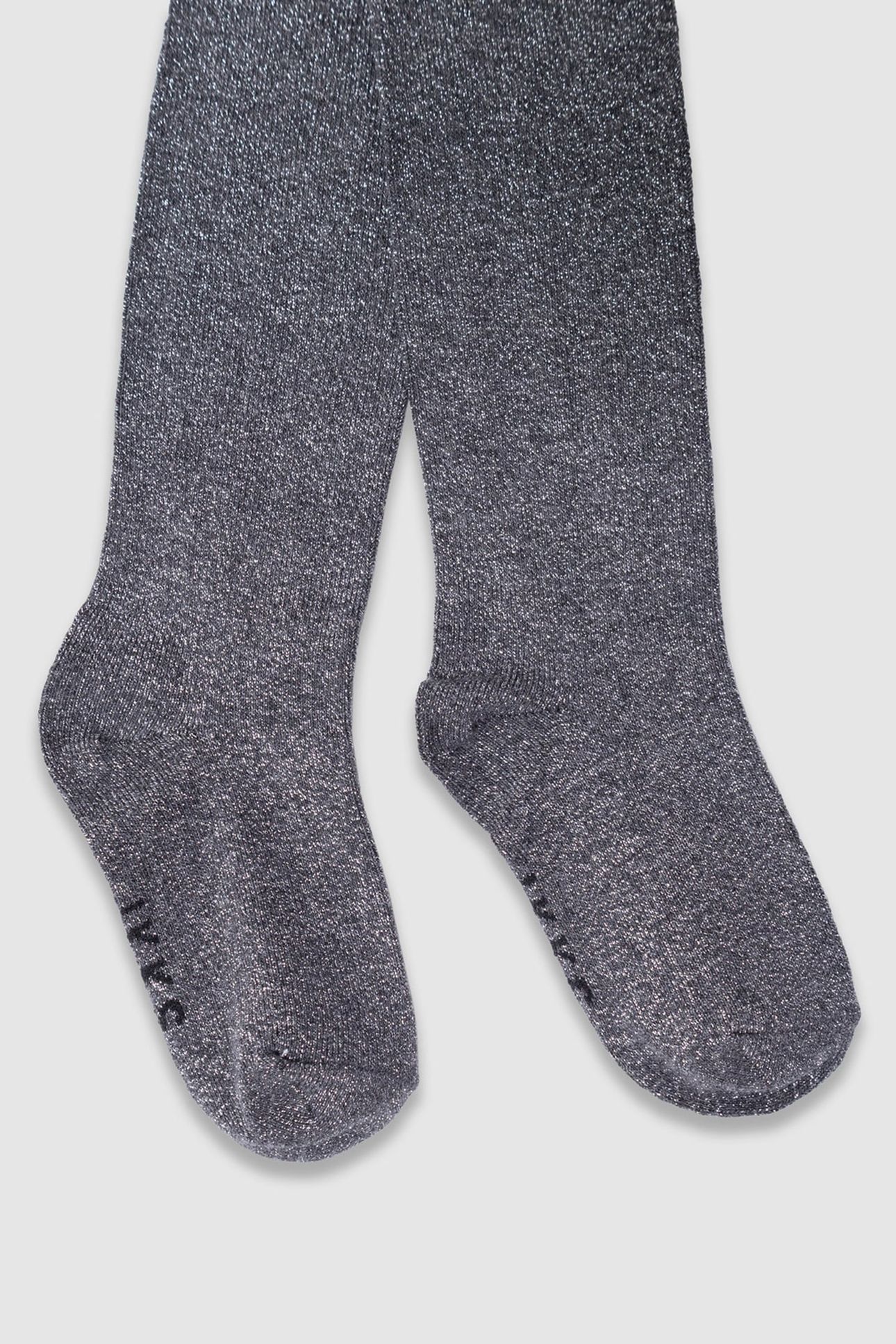 GIRLS’ GREY KNIT TIGHTS WITH SILVERY GLITTER 1