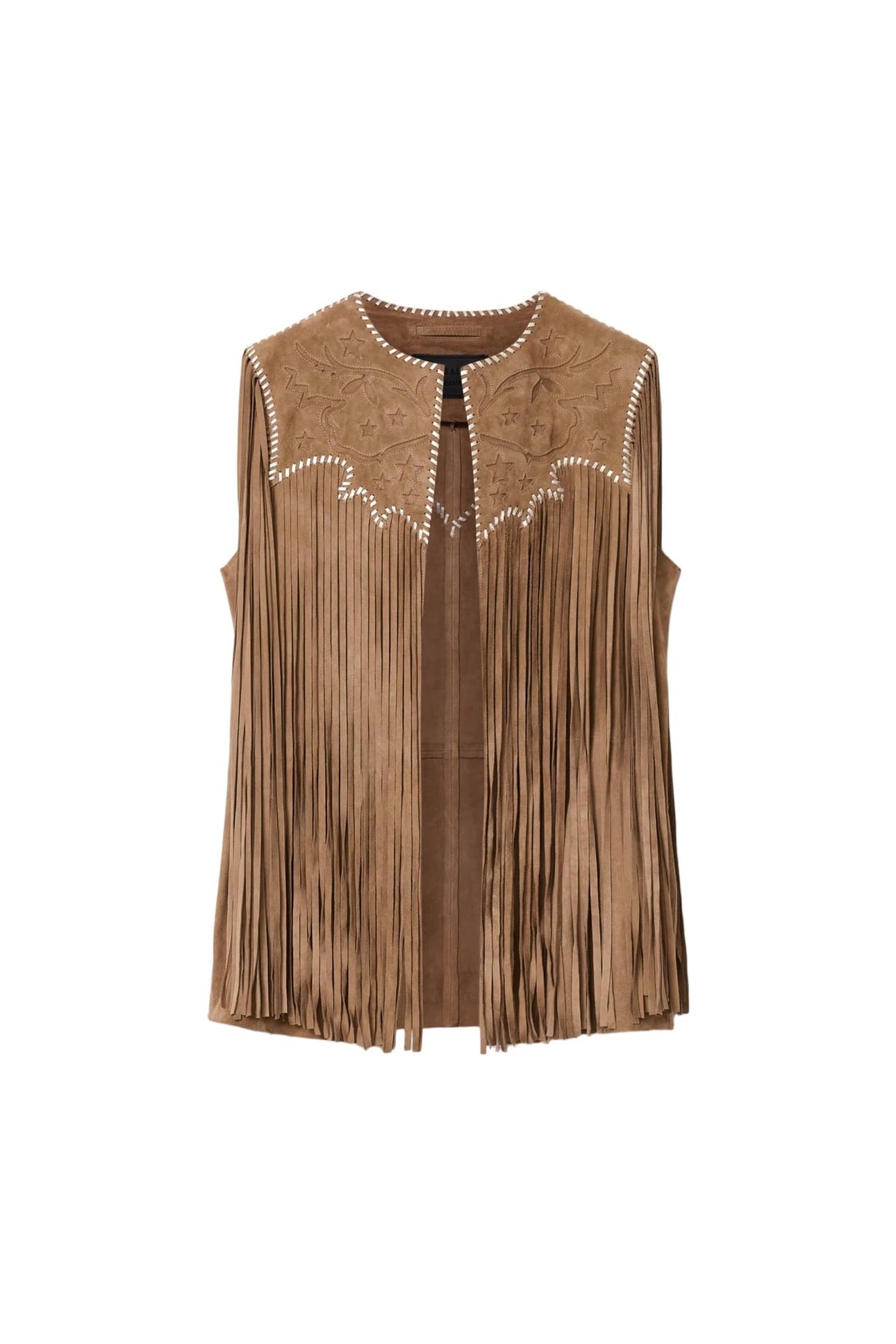 CARTER TASSEL GILET SAND BROWN 4