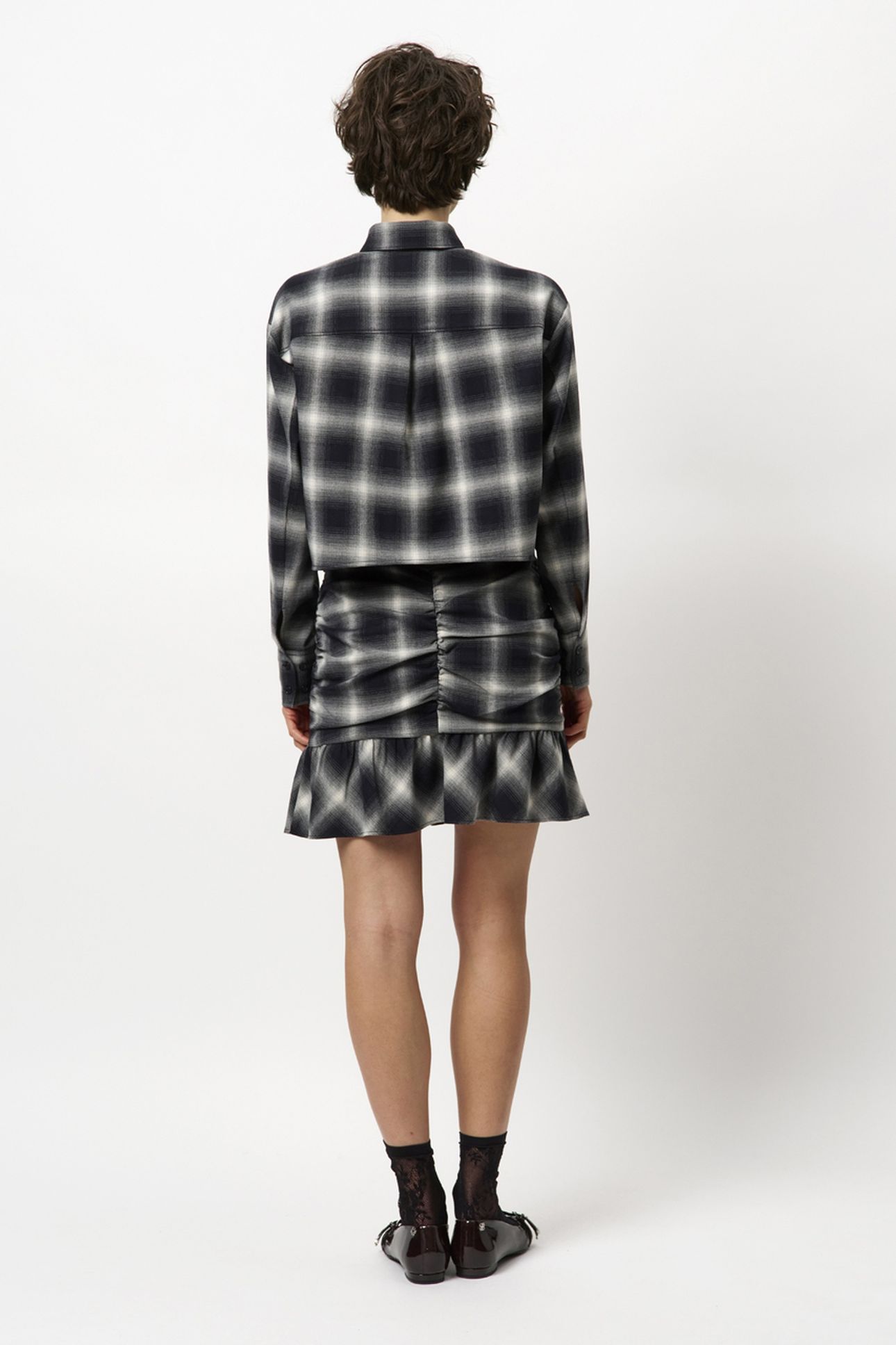 KRISSY CHECK SKIRT NOCTURNAL BLUE 2