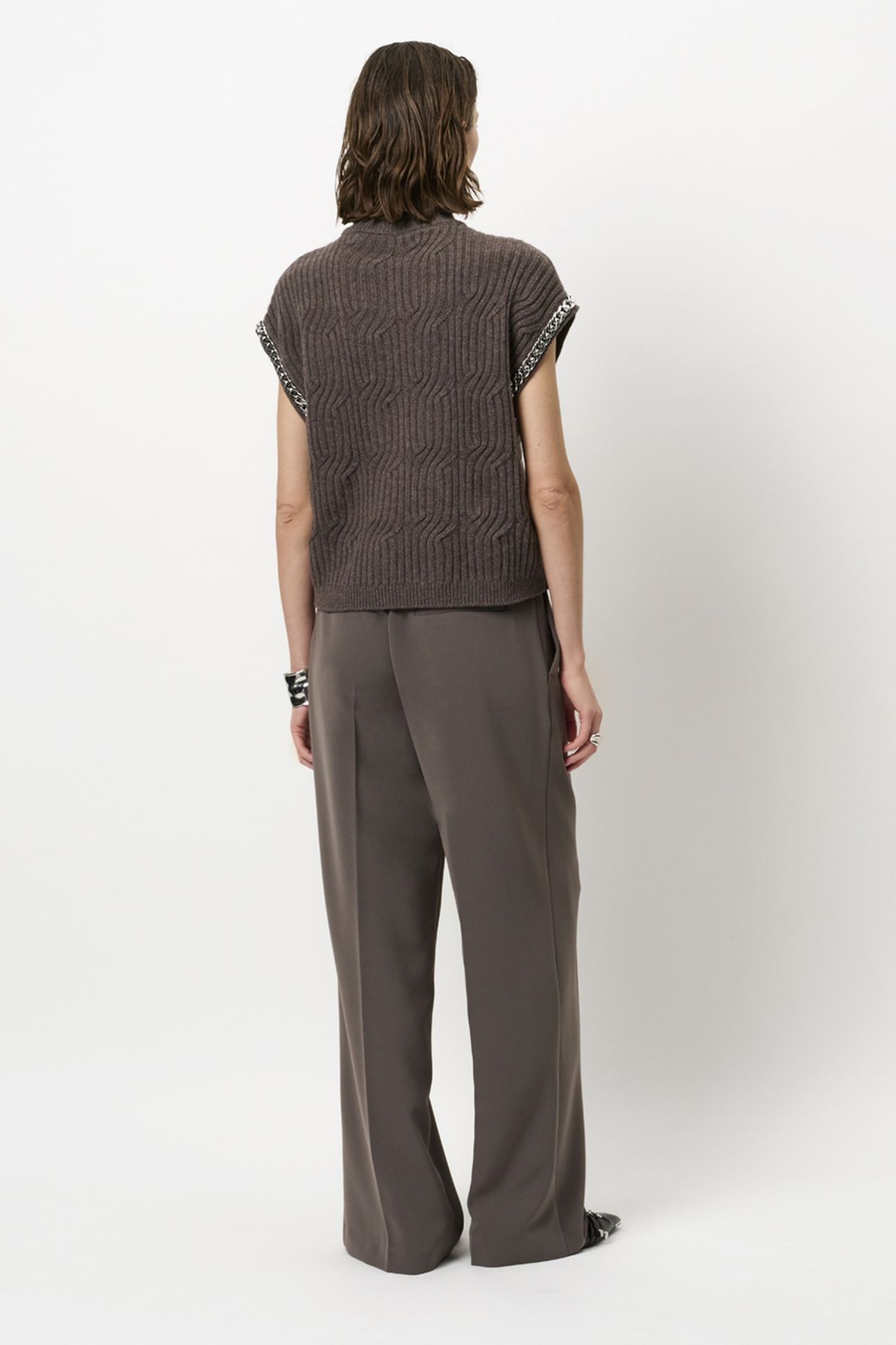 MELOE SLEEVELESS CHAIN SWEATER ANTIQUE GREY 3