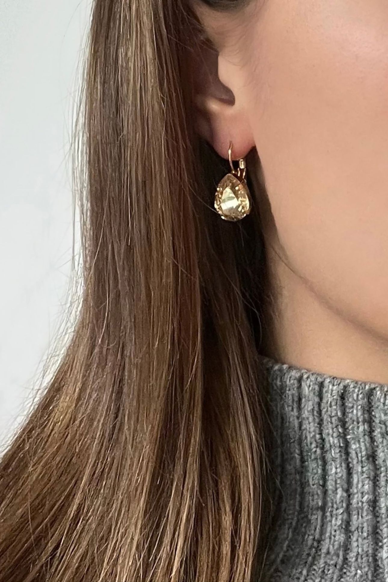 GOLDEN DROP CRYSTAL EARRINGS GOL, CRYSTAL 4
