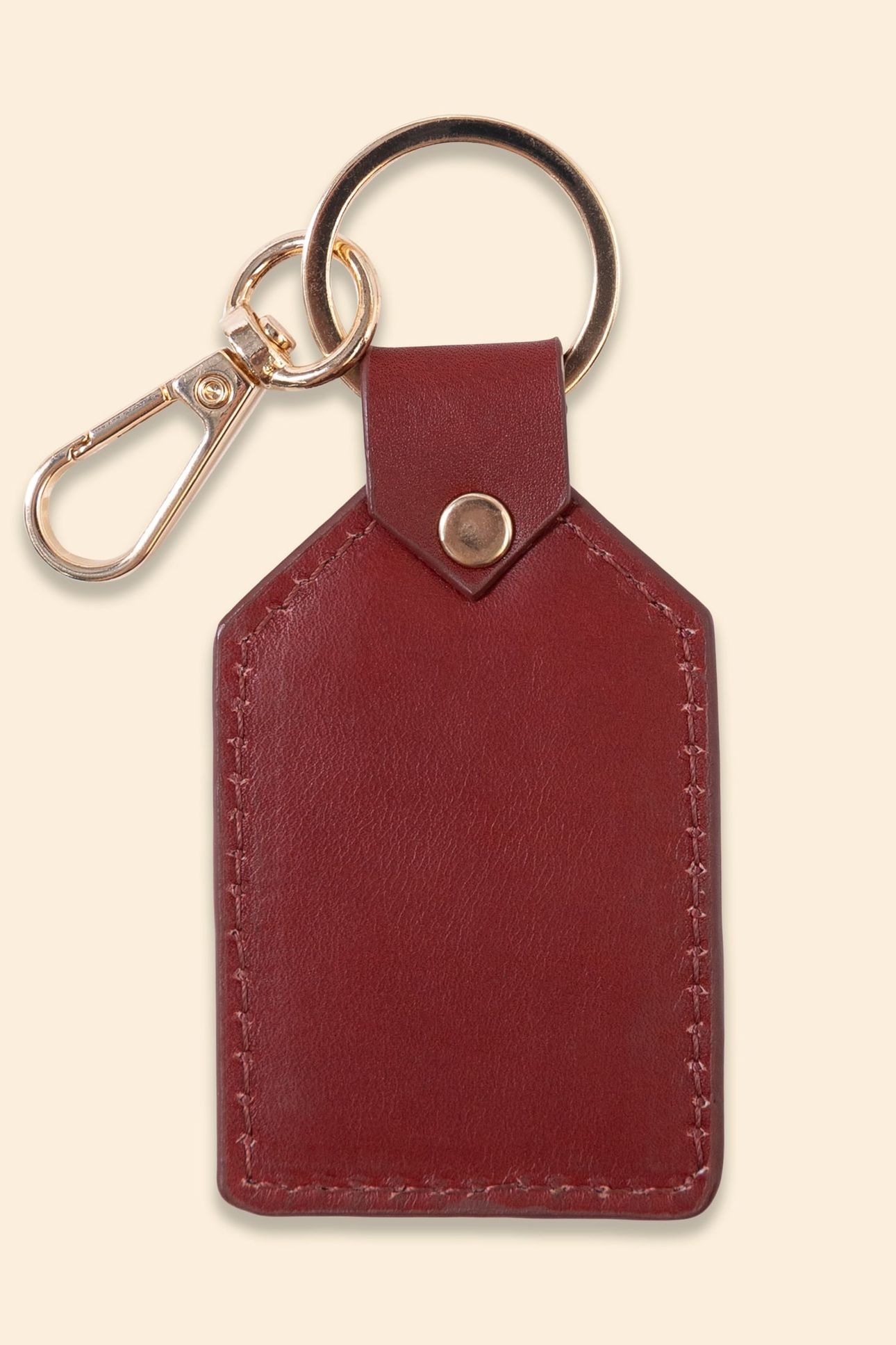 BROWN LEATHER KEYRING WITH GOLD MESSAGE 2