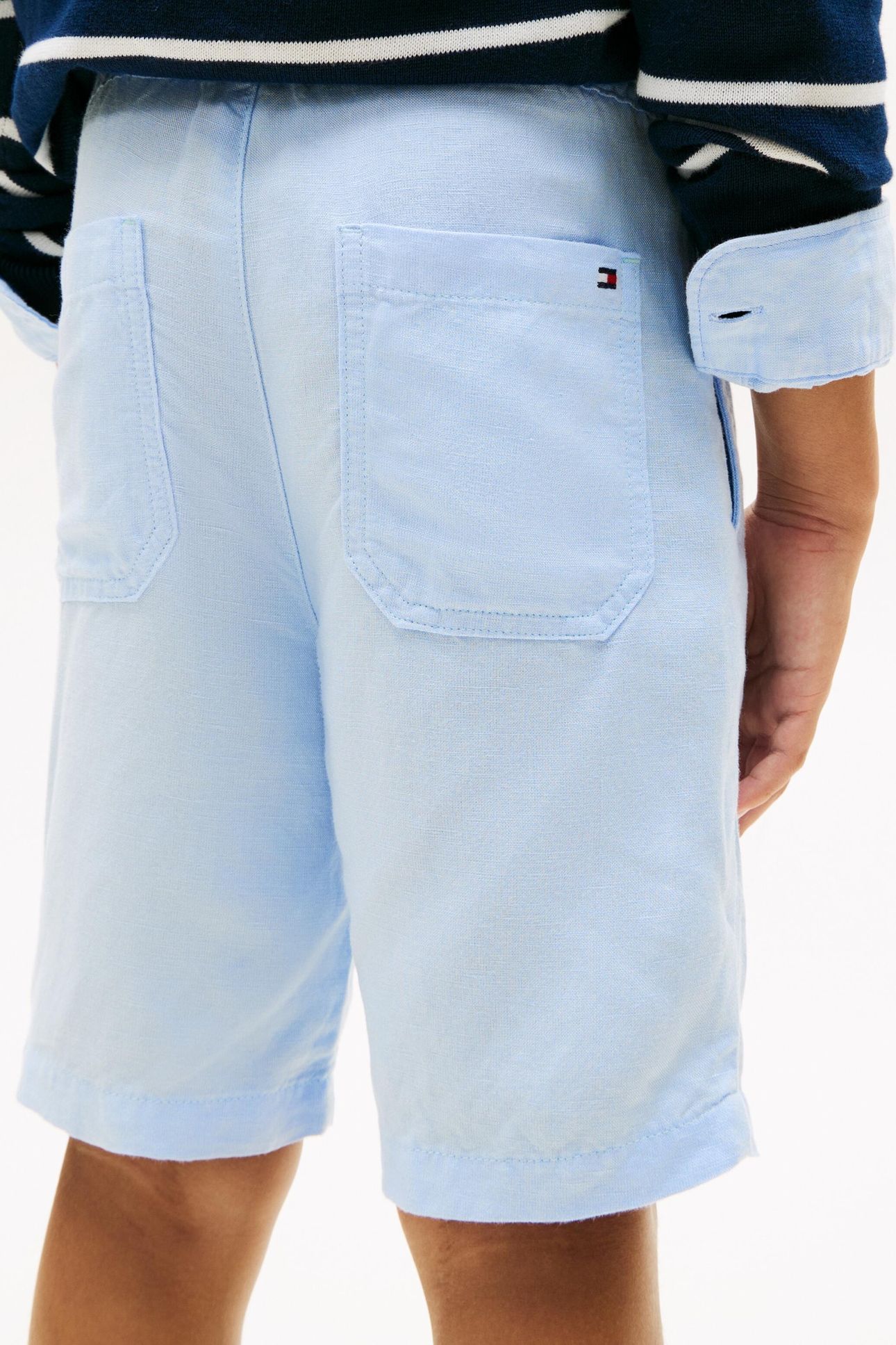 BOYS LINEN BLEND SHORT SWEET BLUE 6