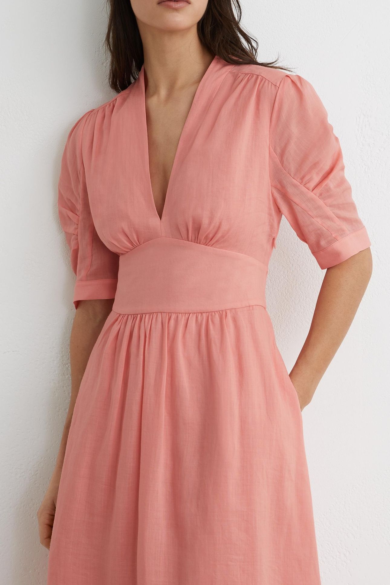 SHORT SLEEVE MIDI DRESS PINK 5