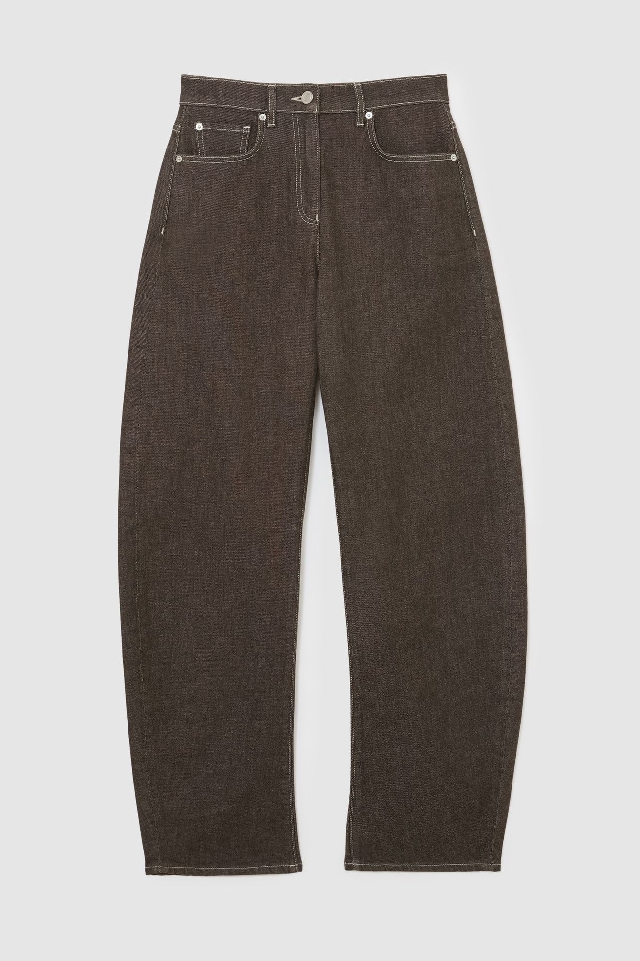 BARREL LEG JEAN BROWN 4