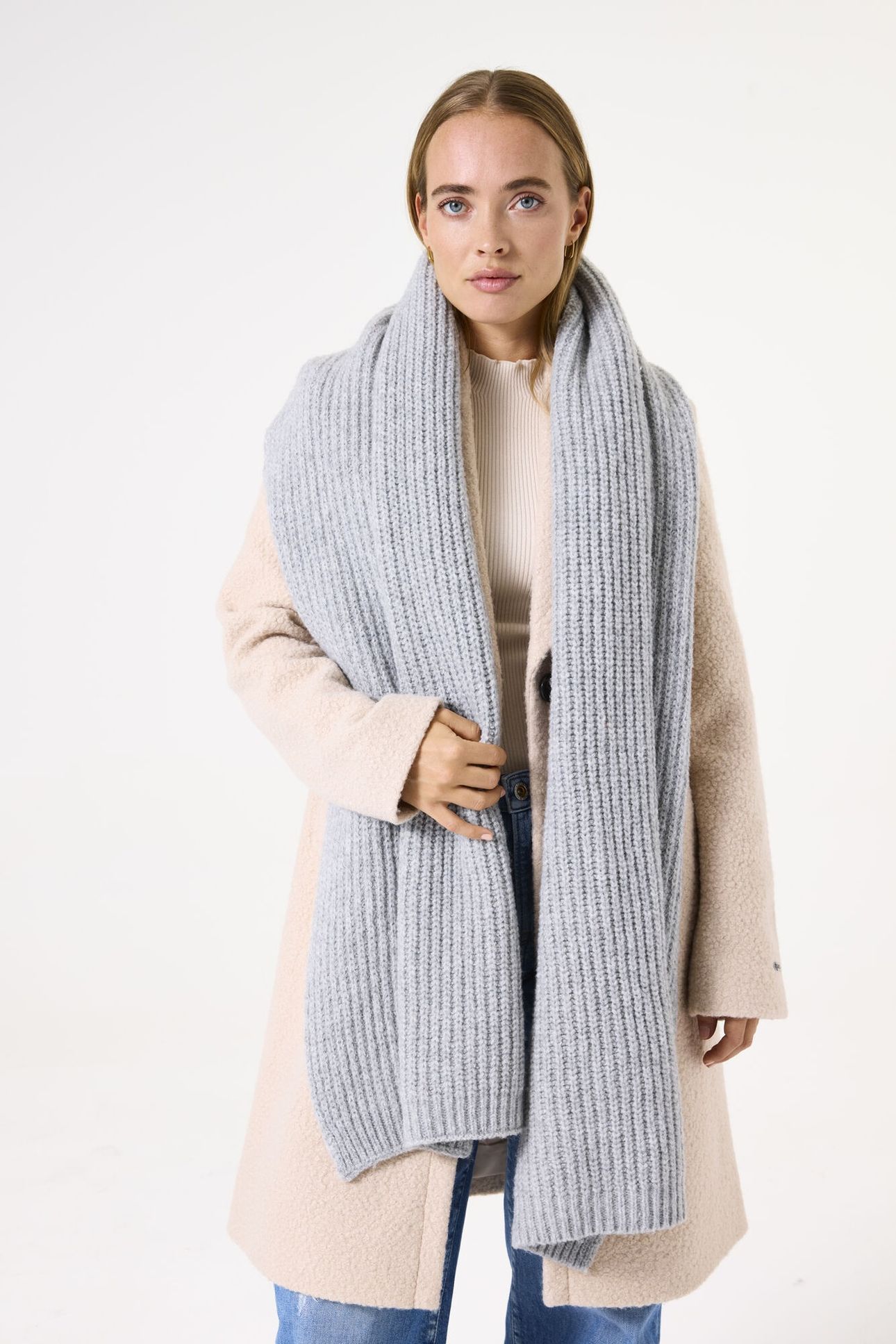 LADIES SCARF GREY MELEE 1