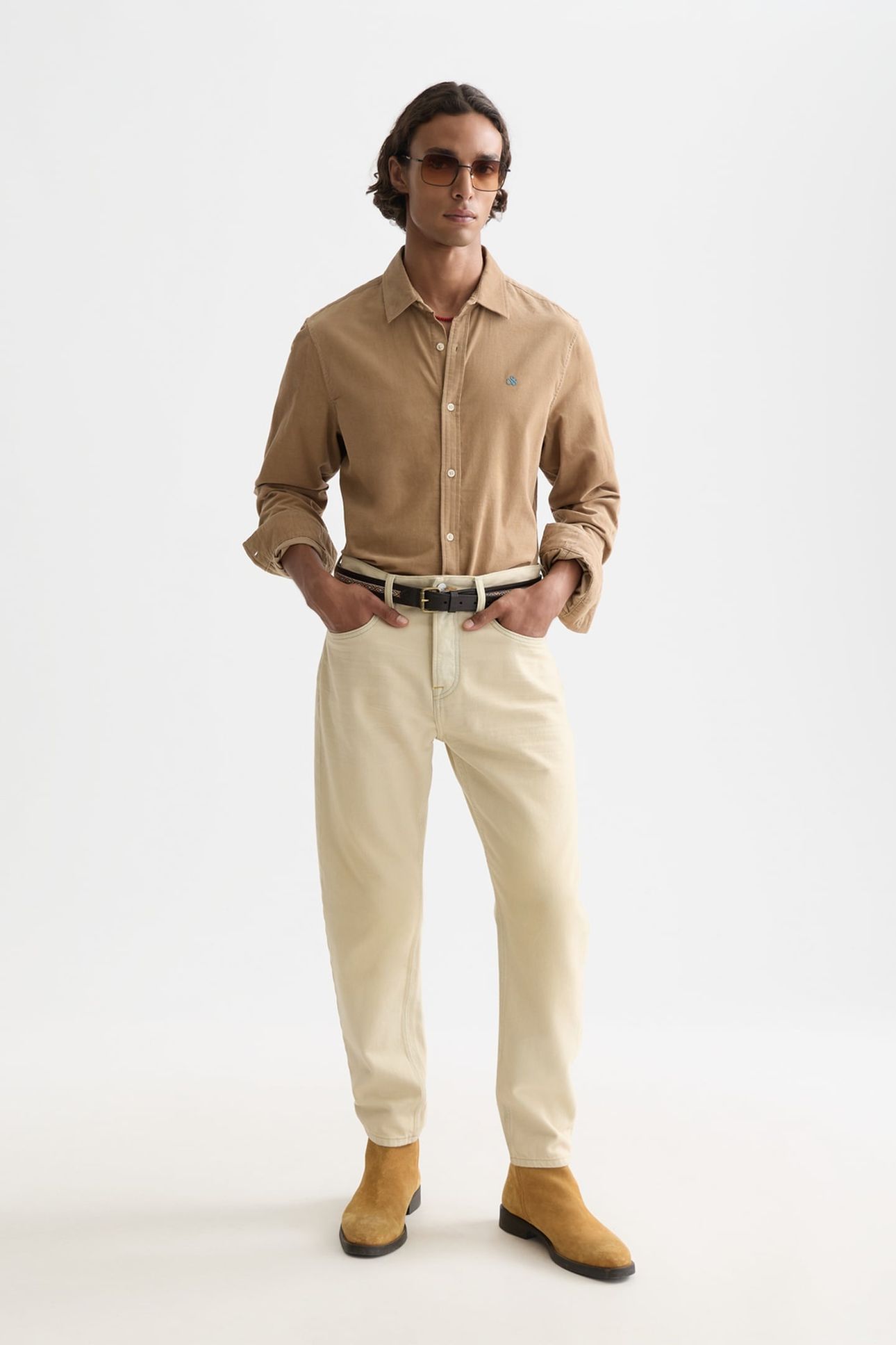 LIGHTWEIGHT CORDUROY REGULAR-FIT SHIRT MEDIUM BEIGE 3