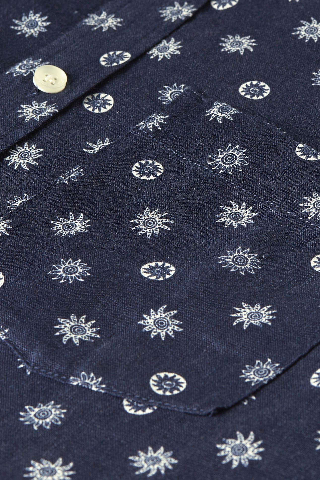 PRINTED LINEN REGULAR-FIT SHIRT NAVY 7