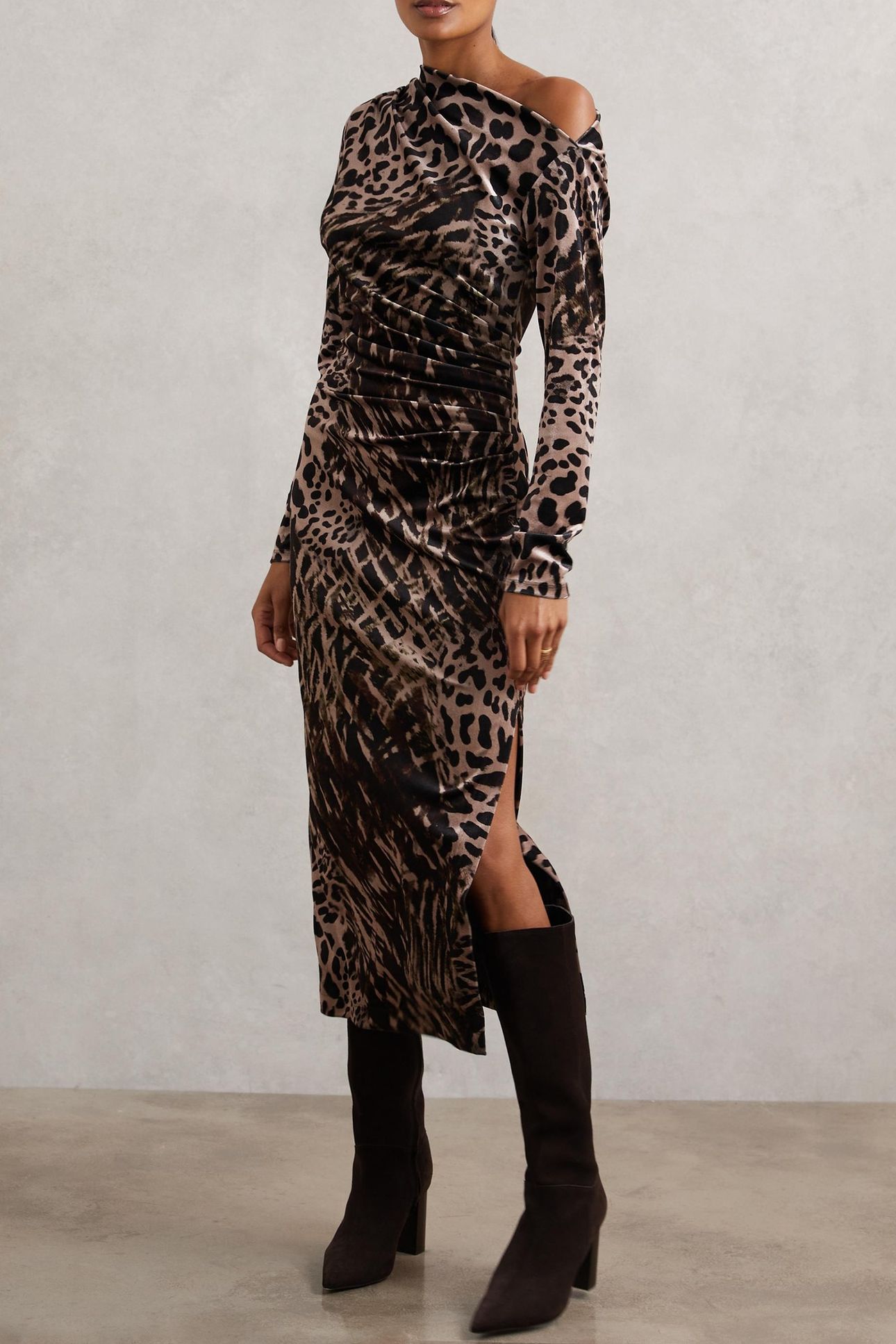 PRINTED VELVET BLACK/BROWN 1
