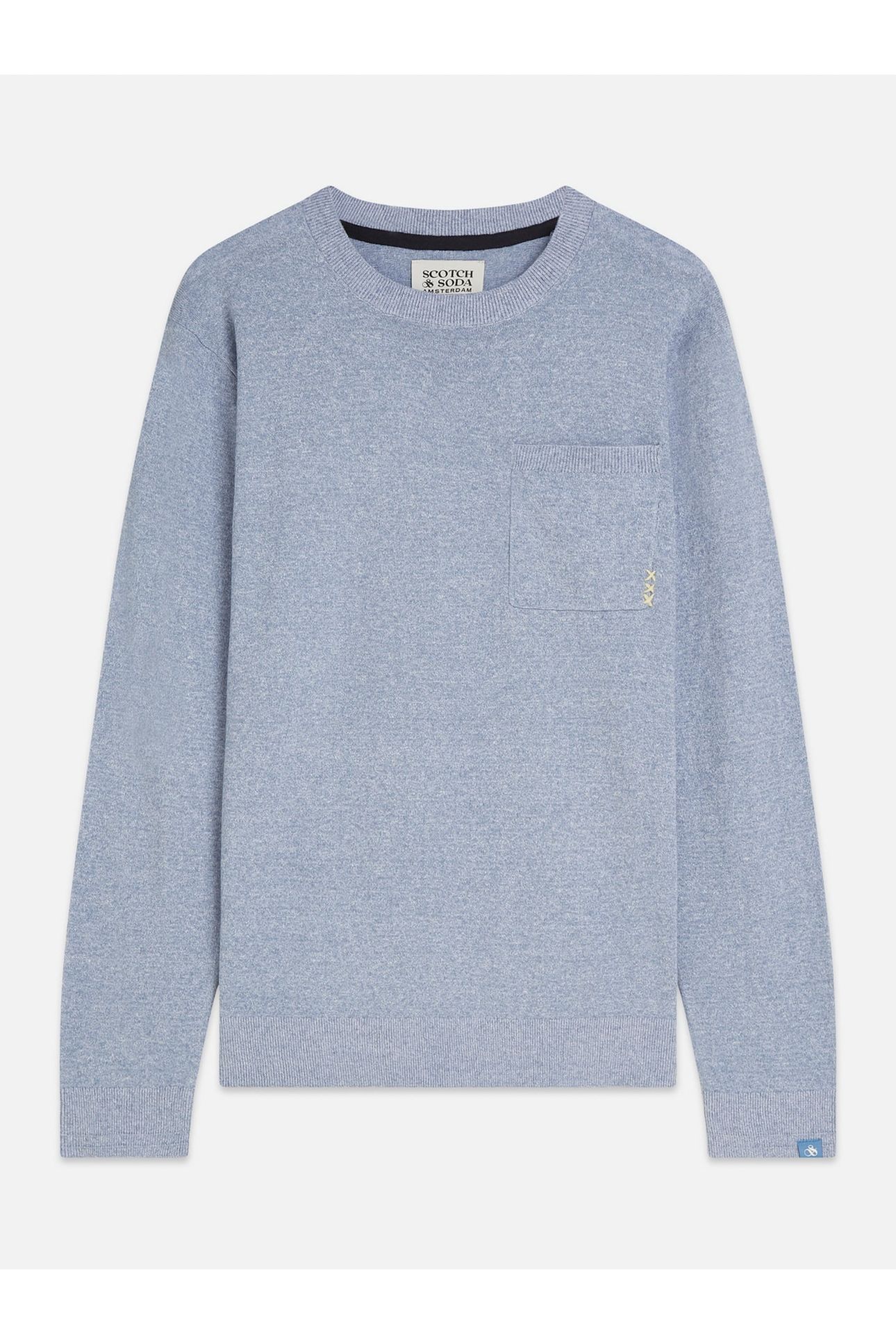 LINENBLEND MELANGE REGULARFIT PULLOVER NAVY 4