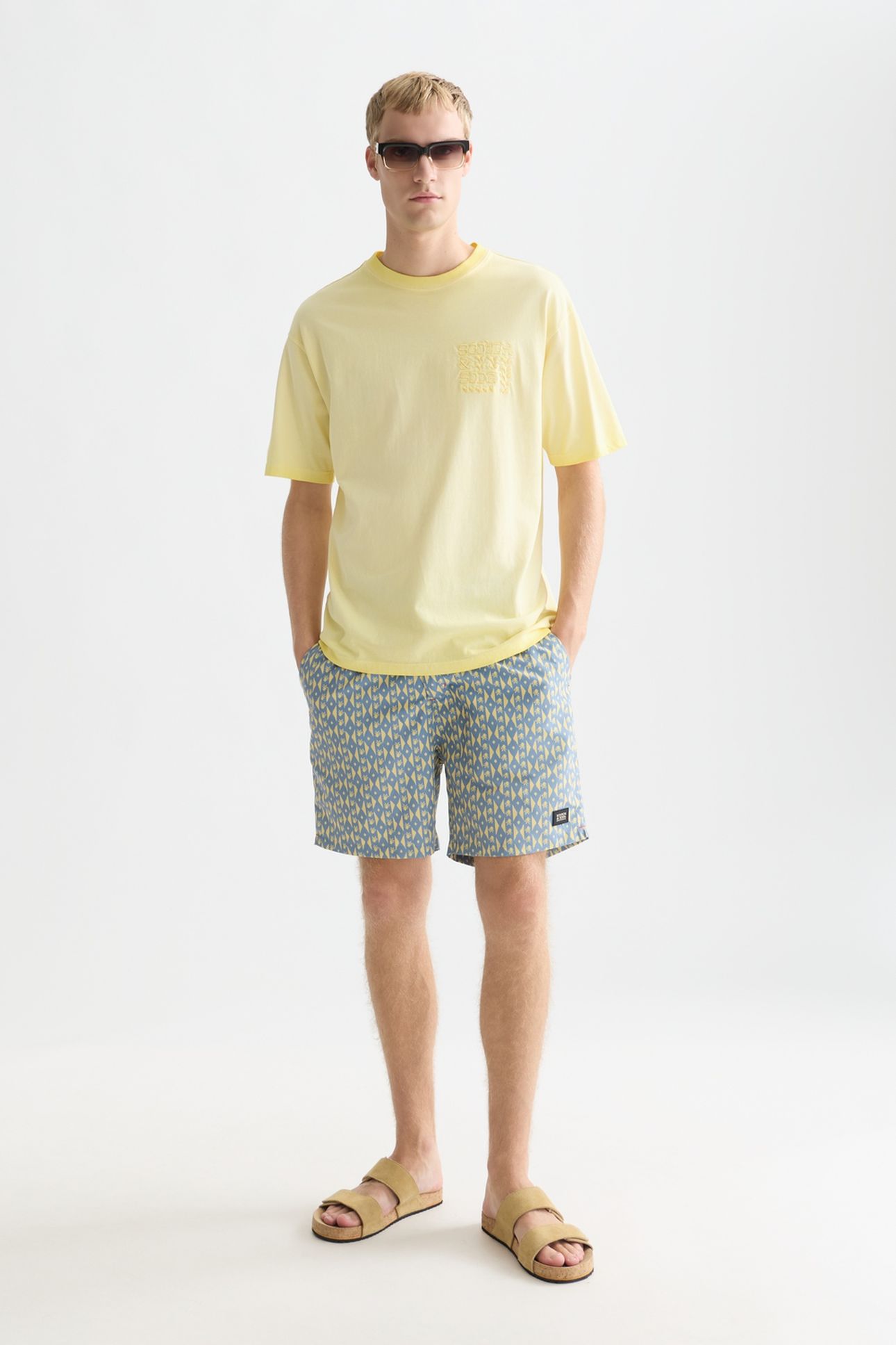PRINTED MIDLENGTH SWIM SHORTS MEDIUM BLUE 1