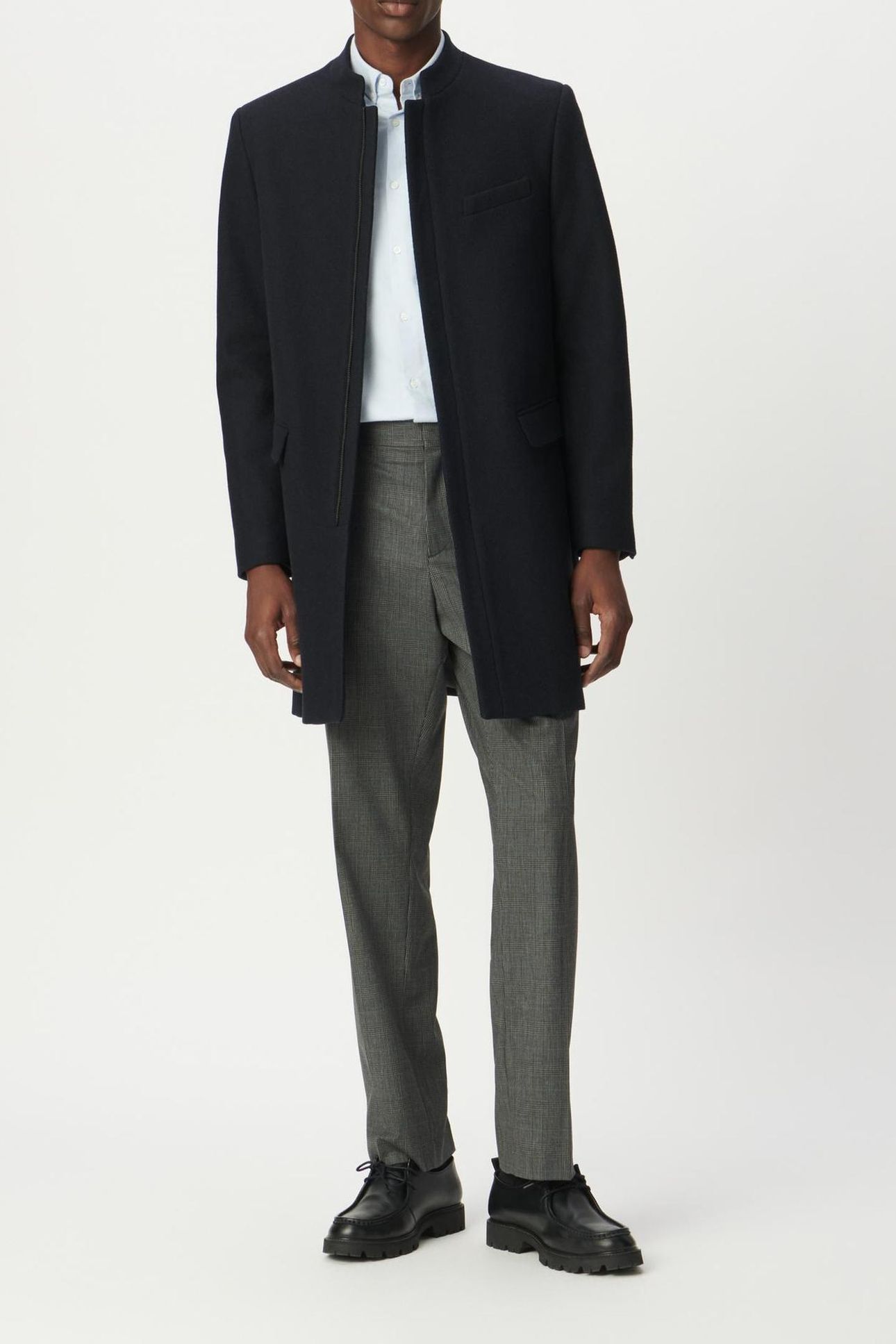 NAVY ZIPPED OFFICER COAT 3