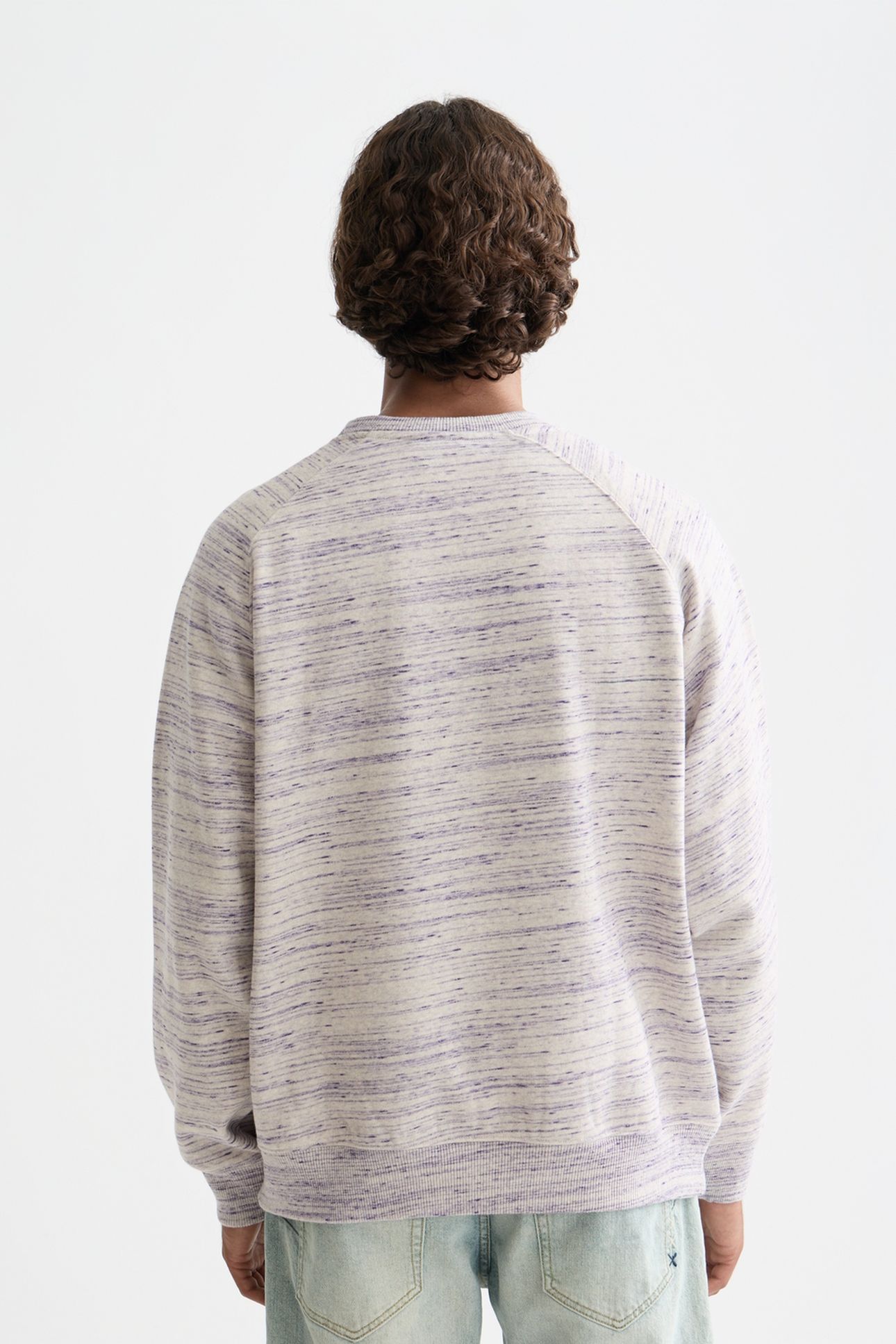 SPACE YARN EMBROIDERED LOOSE-FIT SWEATSHIRT DARK PURPLE 2