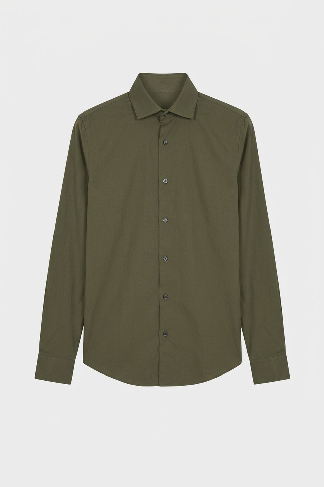 SLIM ESSENTIALS POPLIN SHIRT FOREST 3