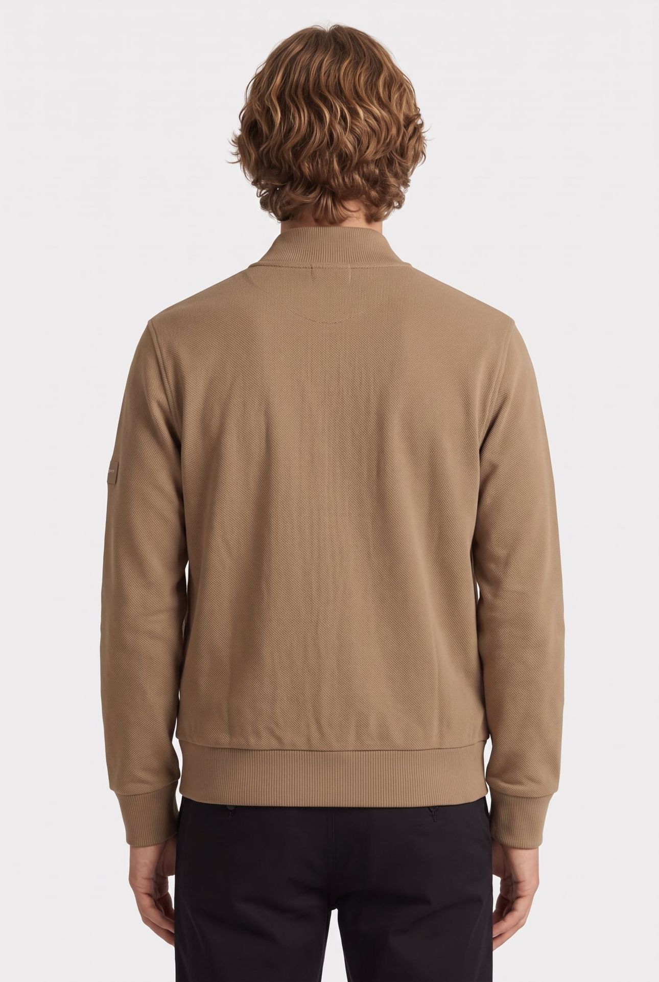 MERCERISED TEXTURE BOMBER LIGHT TAUPE 2