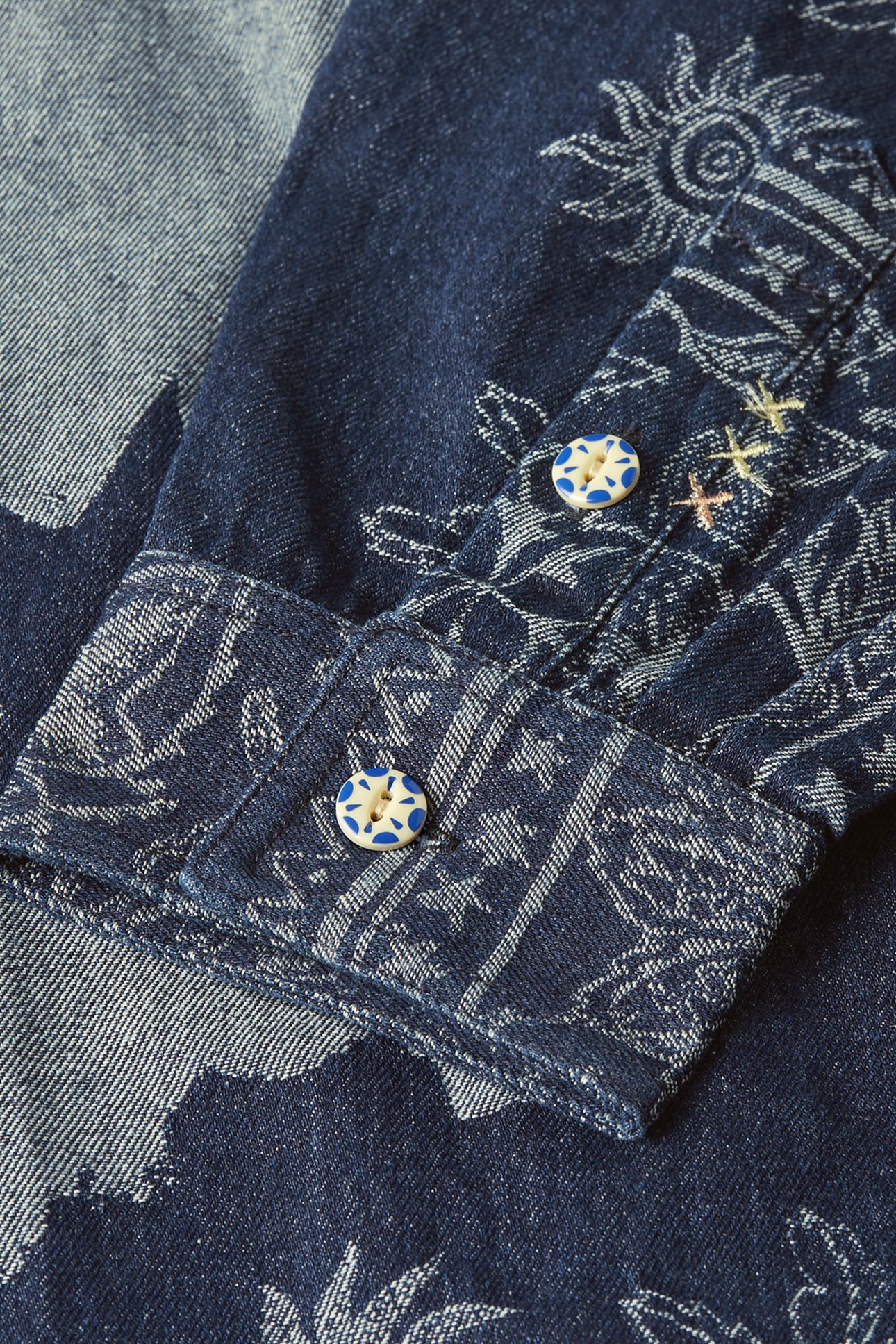 DENIM JACQUARD OVERSHIRT NAVY 3