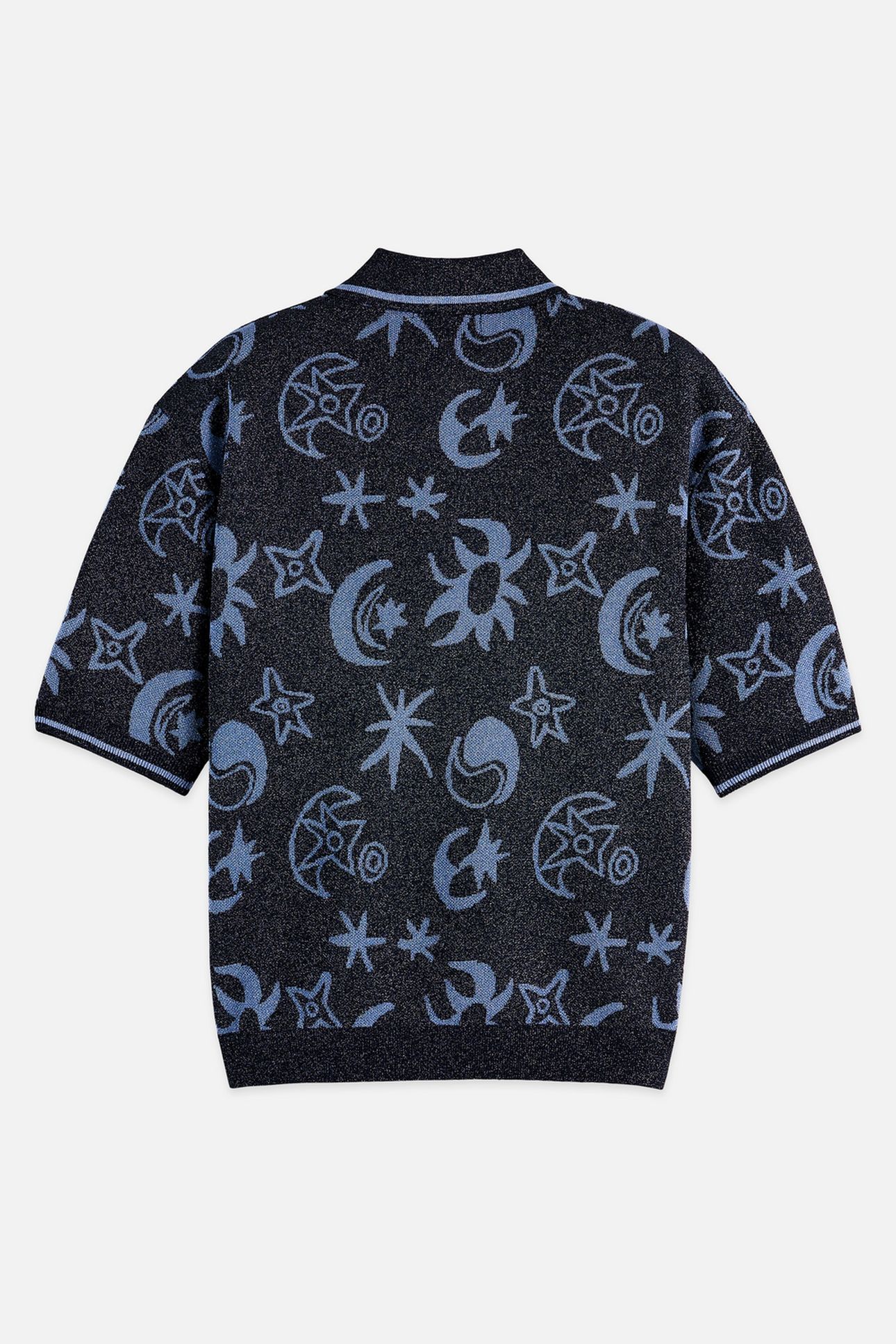 JACQUARD SHORT SLEEVE PULLOVER COSMIC SKY SPACED CARBON 5