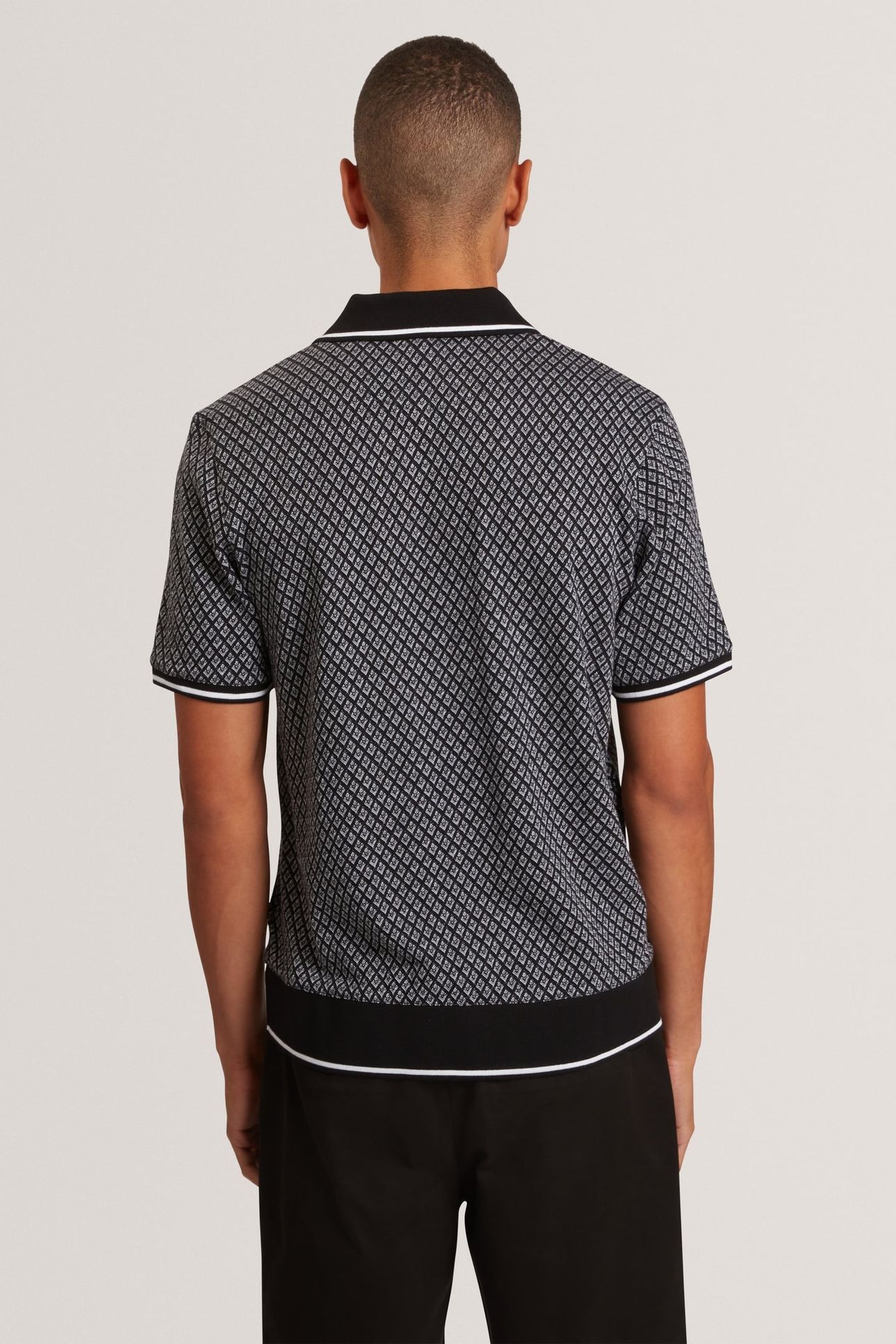 SS REGULAR GEO TEXTURED POLO BLACK 2