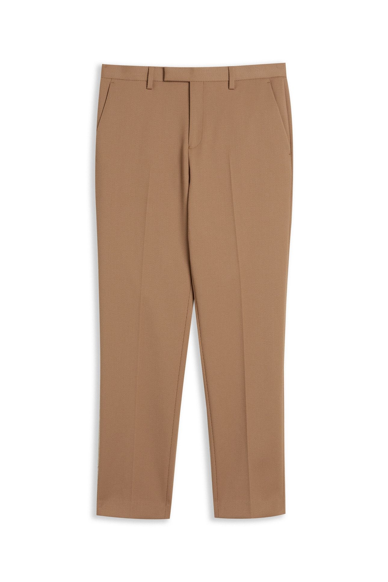 NALFANT TWILL SMART SLIM TAILORED TROUSERS TAN 3