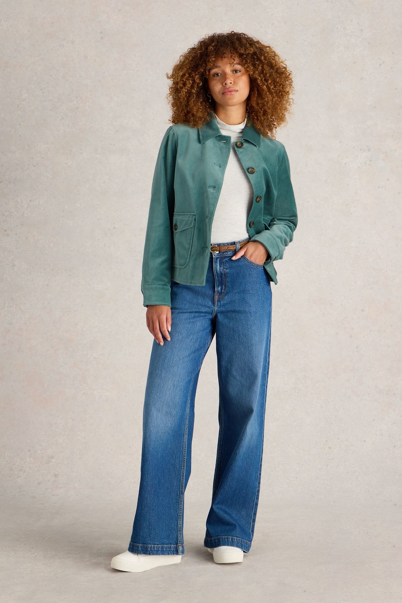 AMELIA VELVET JACKET DUS GREEN 1