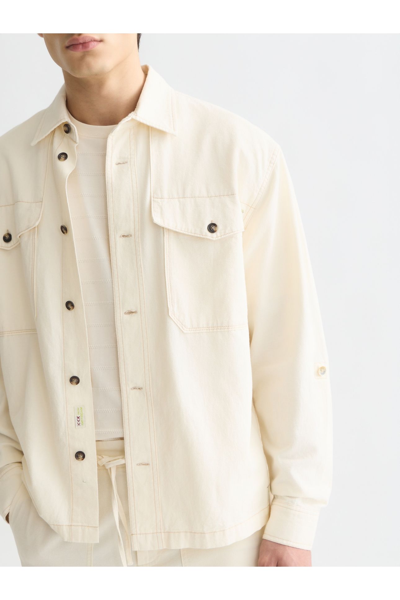 COTTONLINEN OVERSHIRT LIGHT BEIGE 6