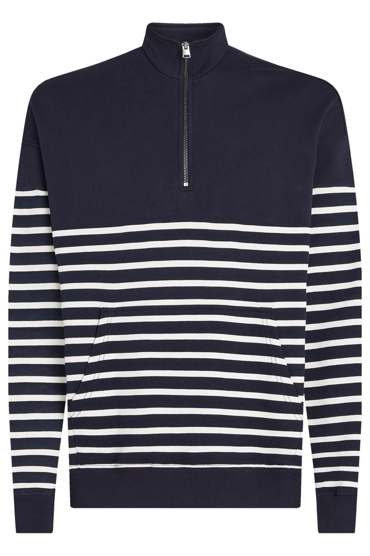 PLACED STRIPE 1/4 ZIP DESERT SKY/IVORY PETAL 1