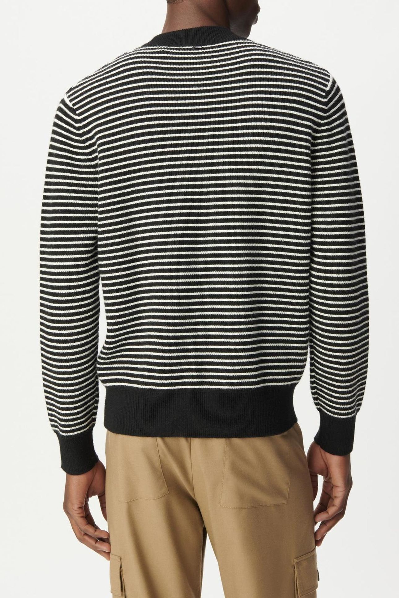 BLACK KNIT SAILOR SWEATER WITH WHITE STRIPES 2