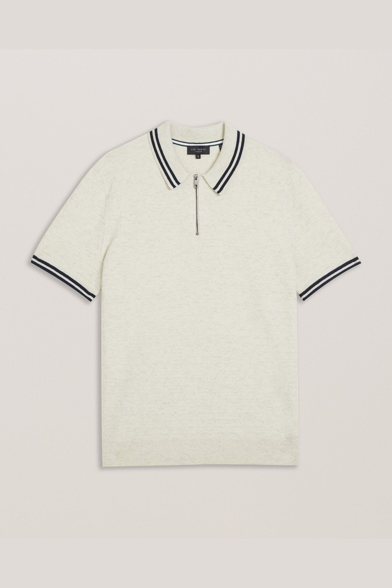 MAHANI SS REGULAR T STITCHED HALF ZIP BEIGE 4