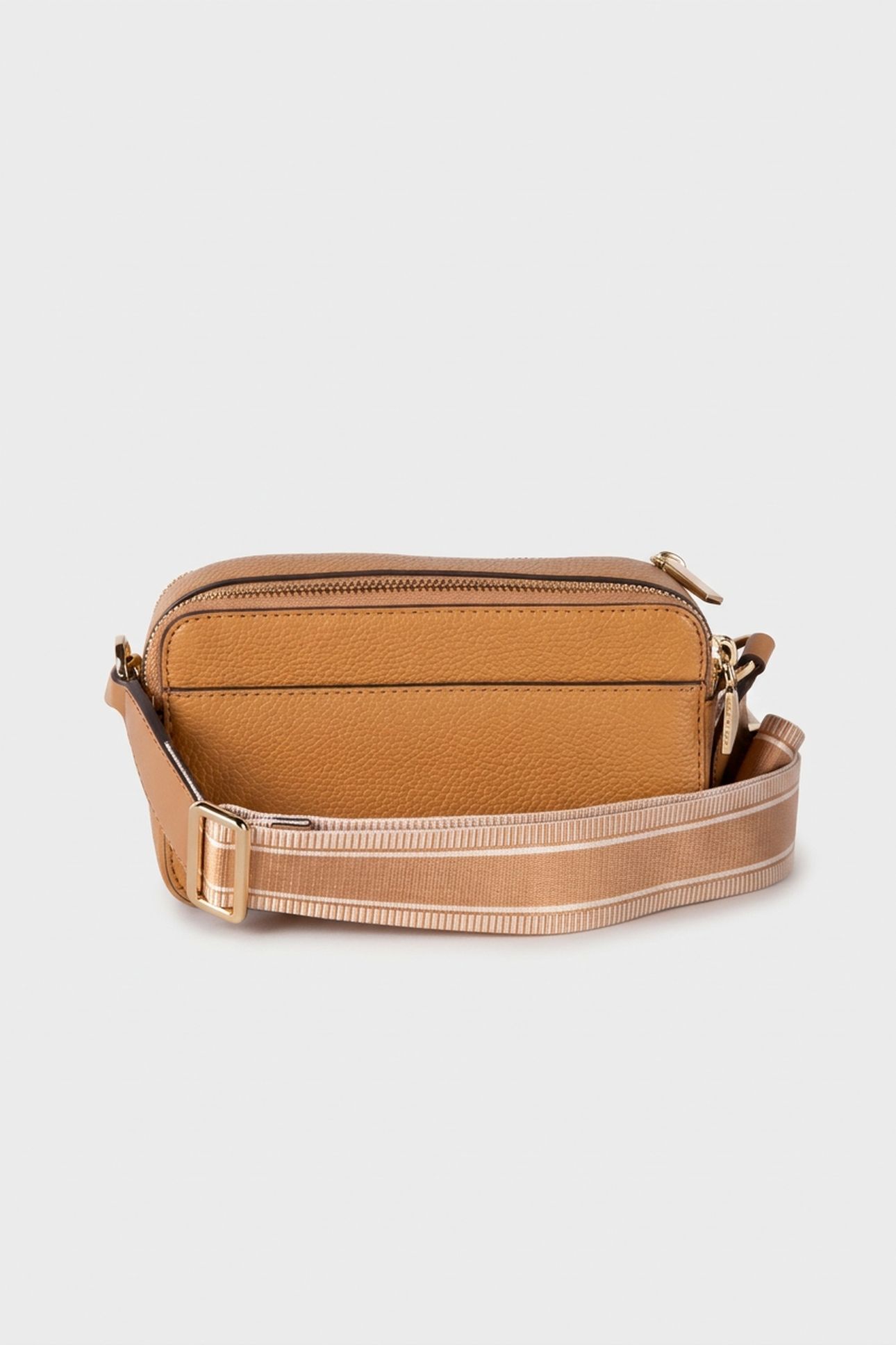 SMALL DOUBLE ZIP CAMRA CHAIN CROSSBODY PALE PEANUT 2