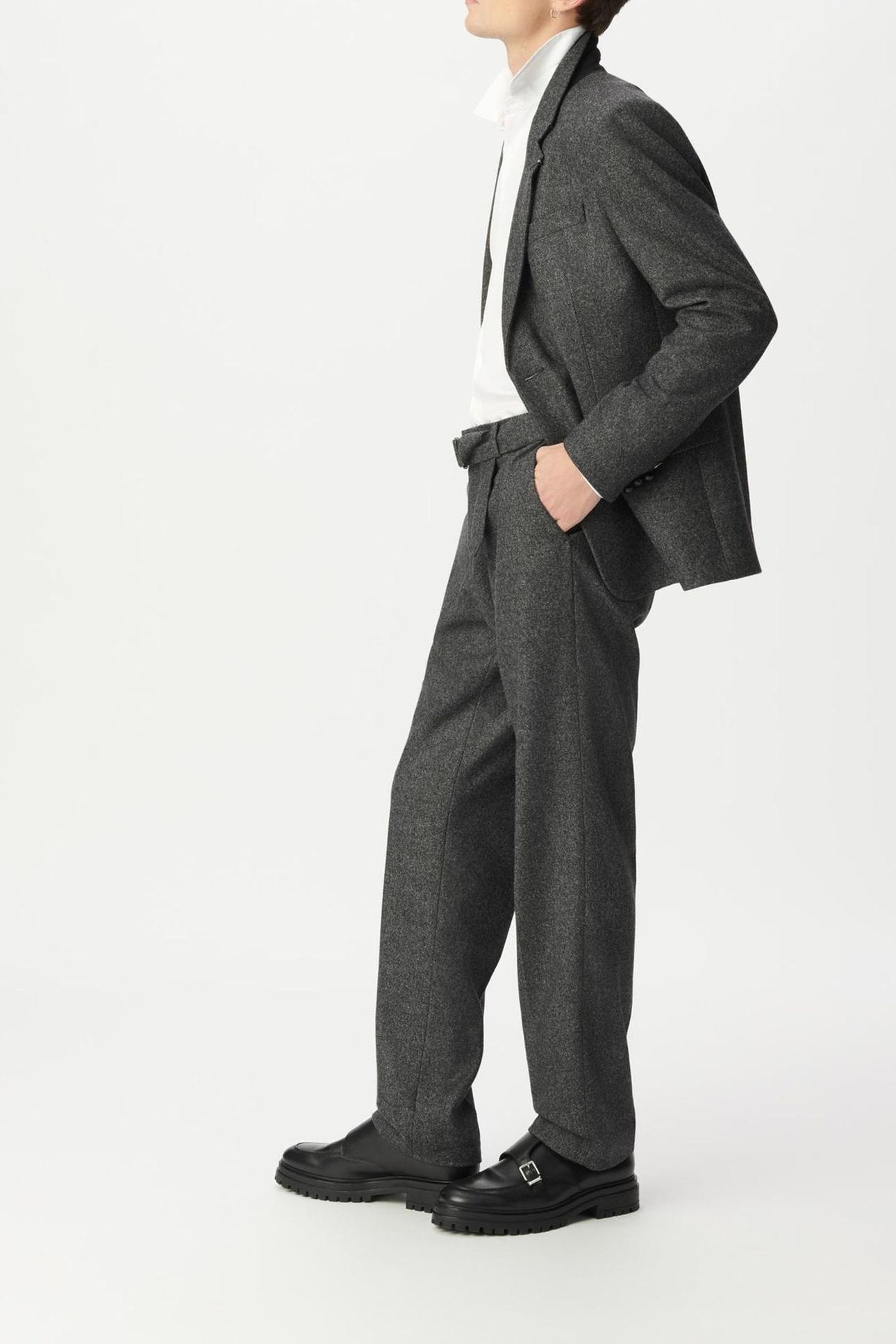 DARK HEATHER GREY TWEED-LOOK SUIT JACKET 5