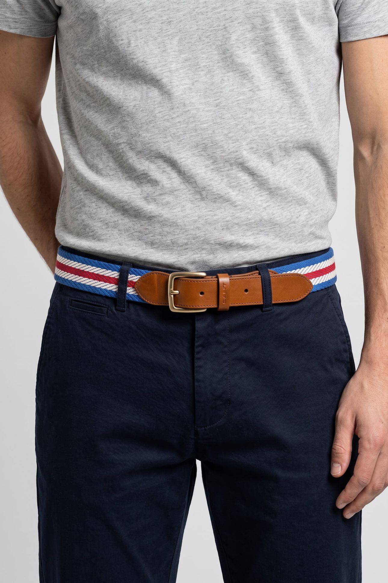 STRIPE WEBBING BELT RUBY RED 4